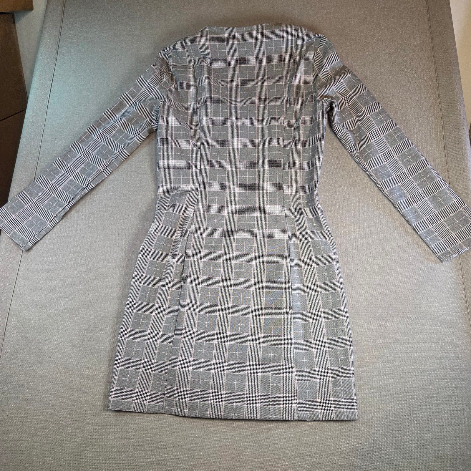 Miss Selfridge Check Plaid Sheath Dress Women’s Size 4 NWT Long Sleeve