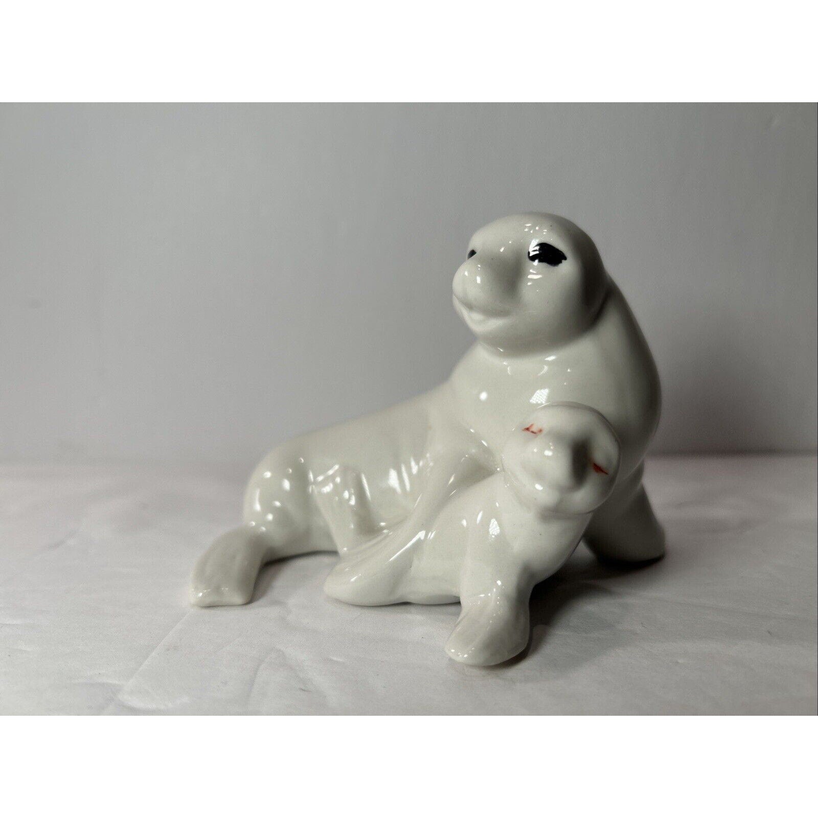 Eden's Bliss Porcelain Sea Lion Mother & Baby Pup Figurine Made in Japan