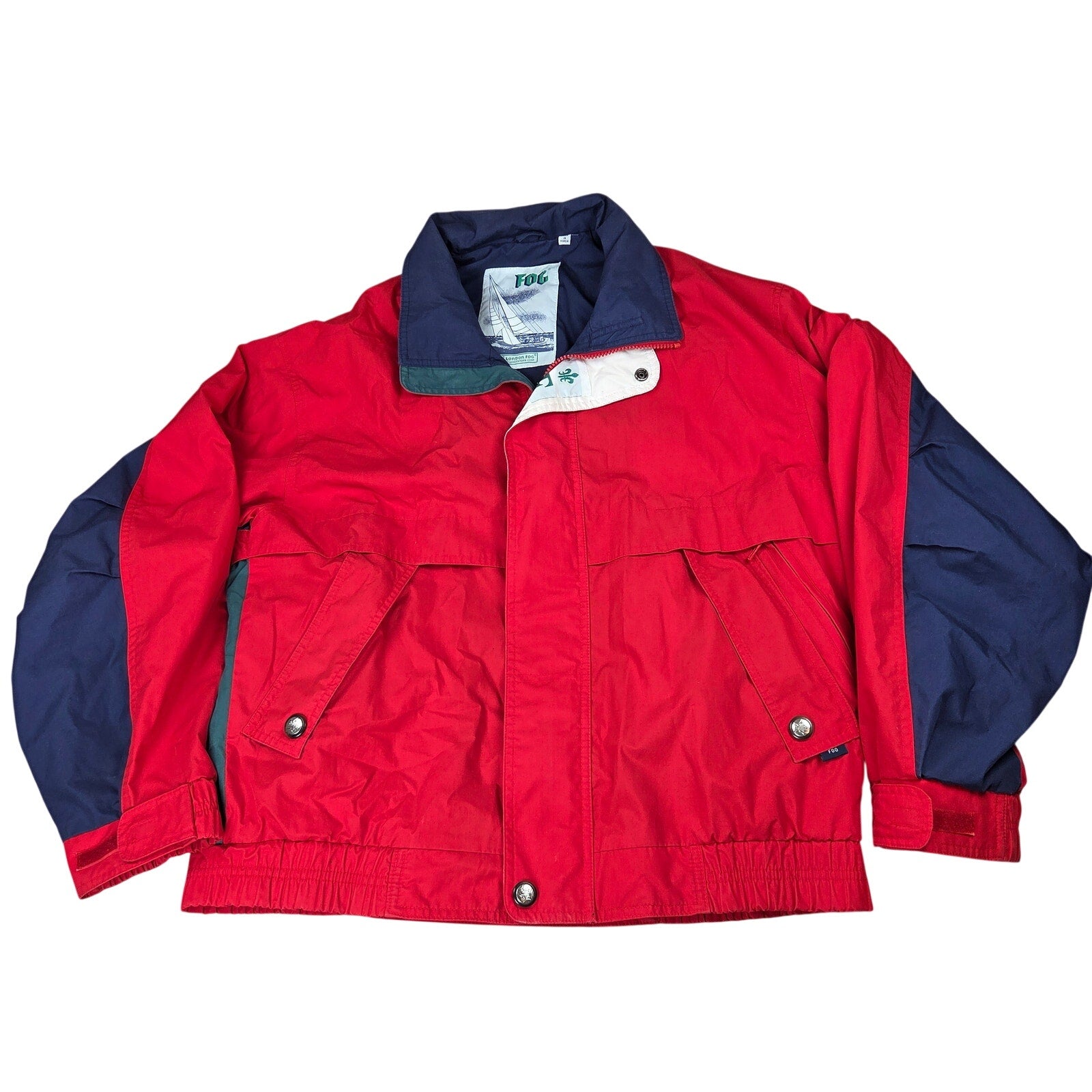 London Fog FOG Vintage Sailing Jacket Windbreaker Hooded Korea Mens M