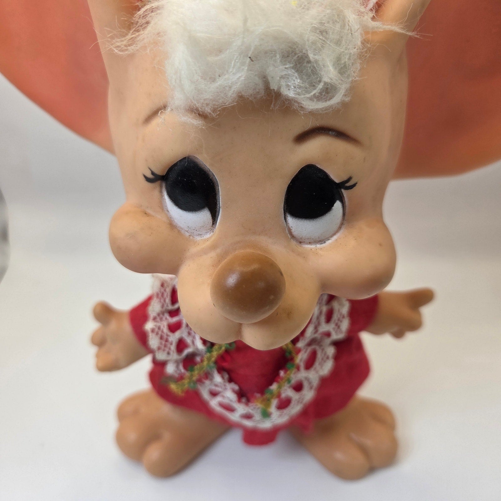 Huron Products Co Vintage Mouse Holiday Figure Large Ears Rotating Head