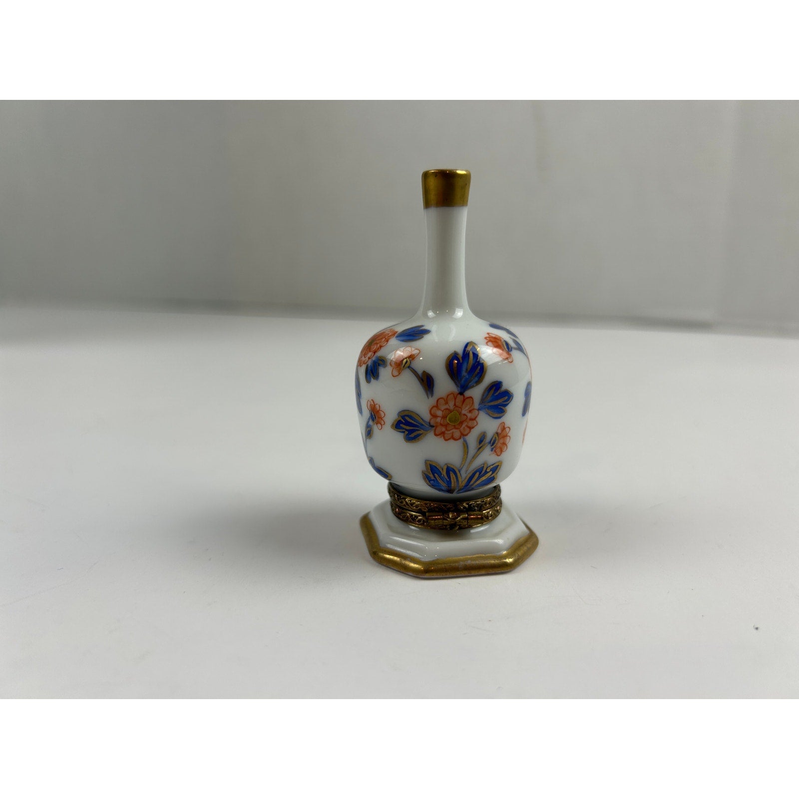 Limoges France Perfume Bottle Trinket Box Charmat Hand Painted Porcelain