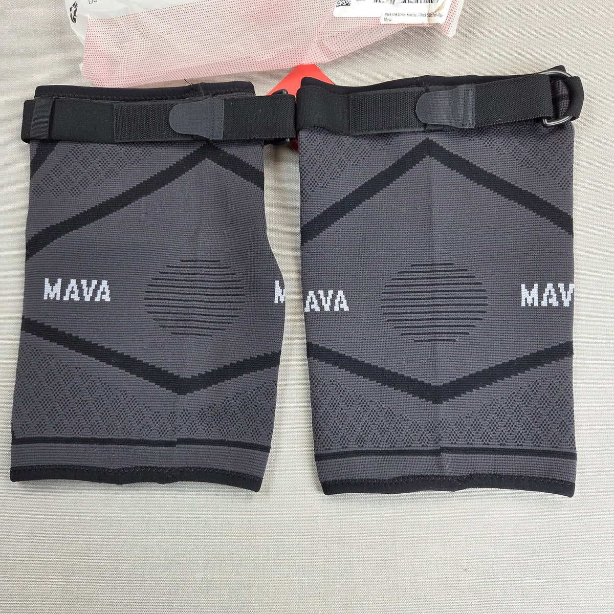 MAVA Sports Knee Compression Sleeves Medium Black Adjustable Strap Support Pair