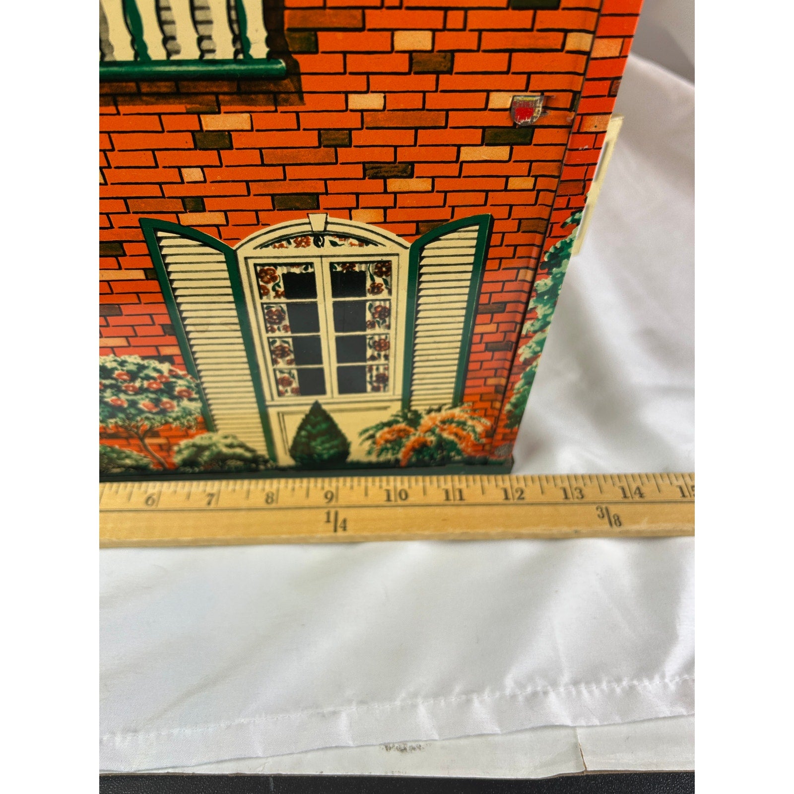 Large Vintage 1950's T Cohn Tin Litho Dollhouse Two Story Modern House