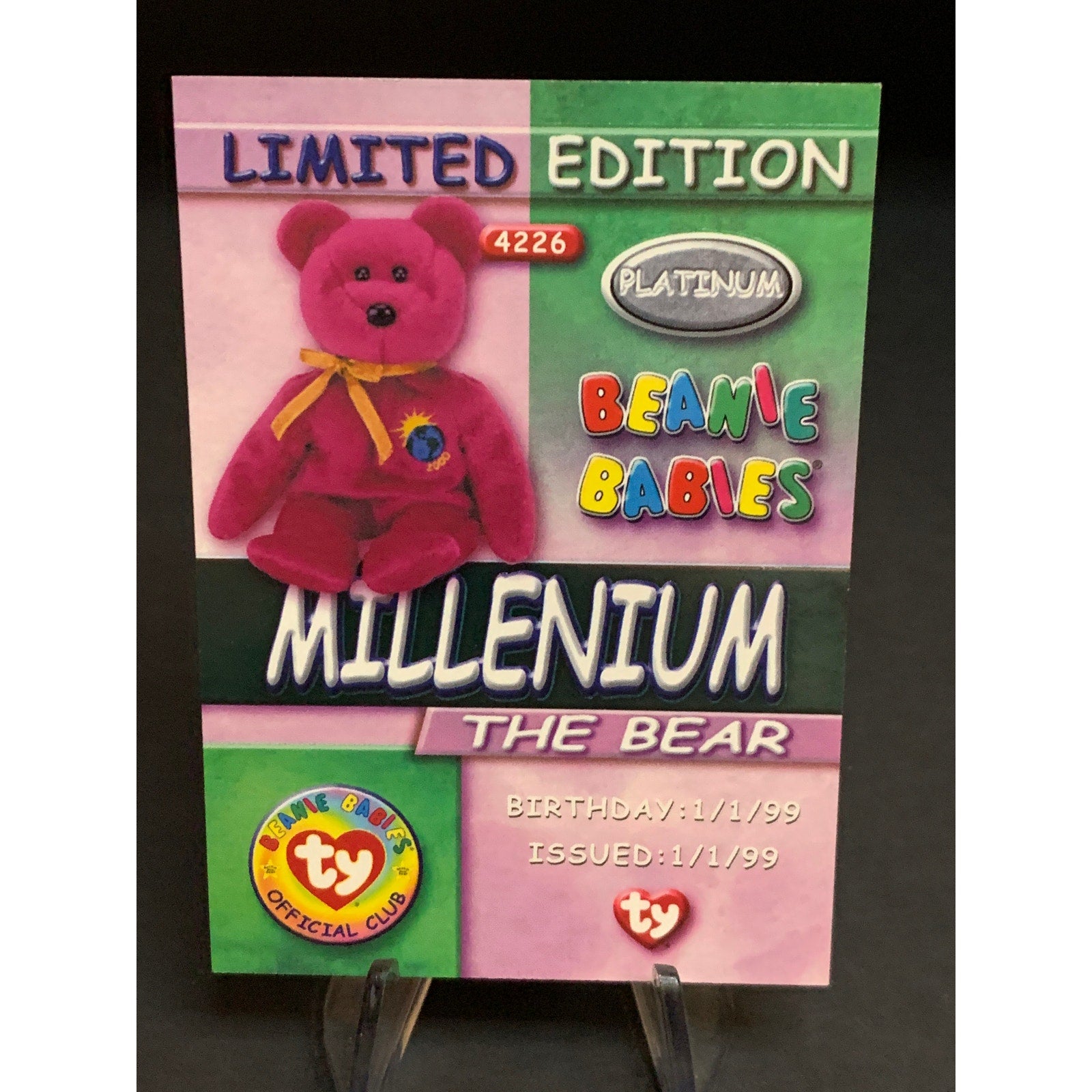 1999 Topps Ty Beanie Babies Platinum Limited Edition Card Lot Of 7 NM