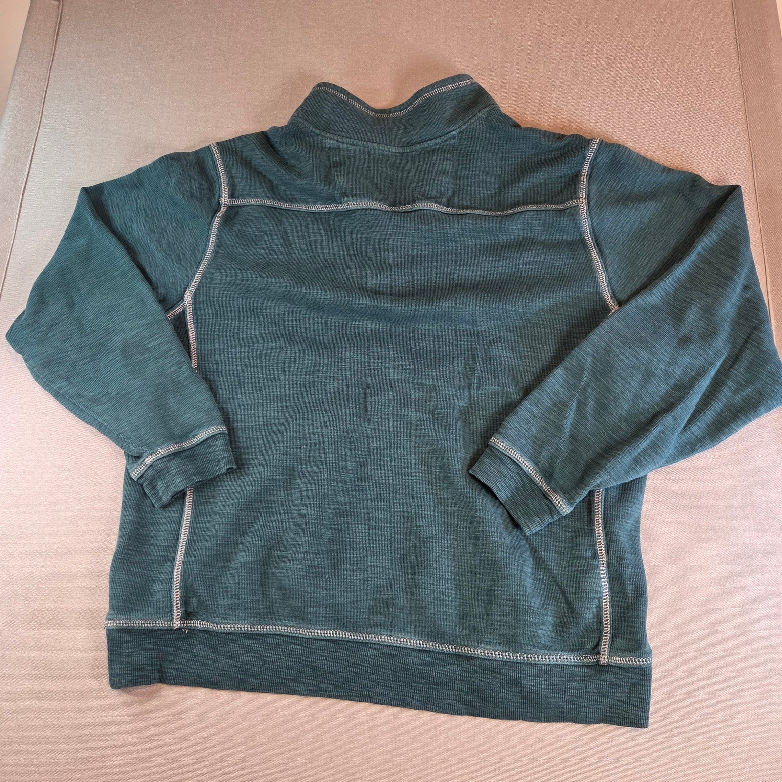 Tommy Bahama XL 1/4 Zip Pullover Sweater Blue Dolphin Logo Cotton Blend