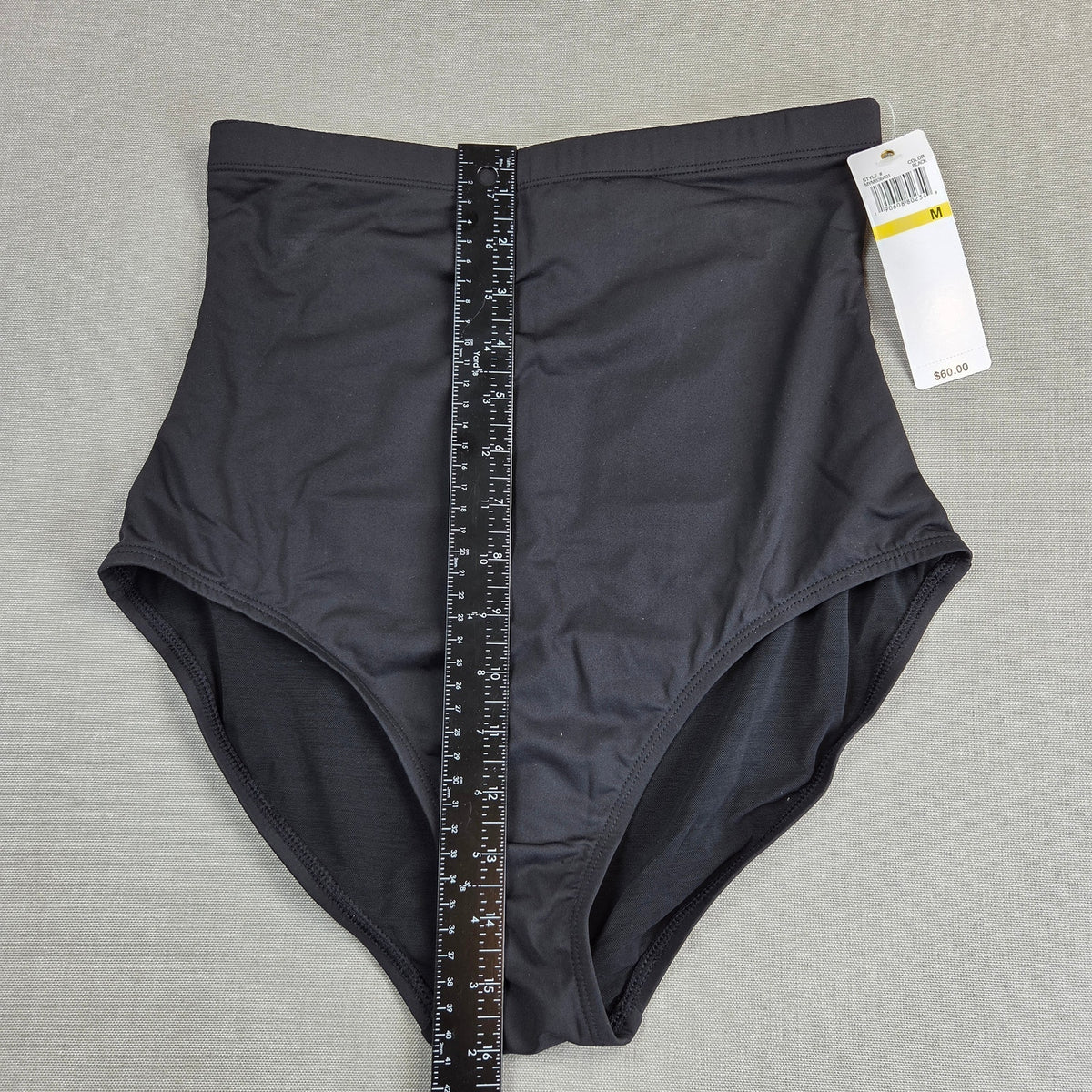 Anne Cole Womens M High Waist Tummy Control Swim Bottom Black MYMB36401 NWT