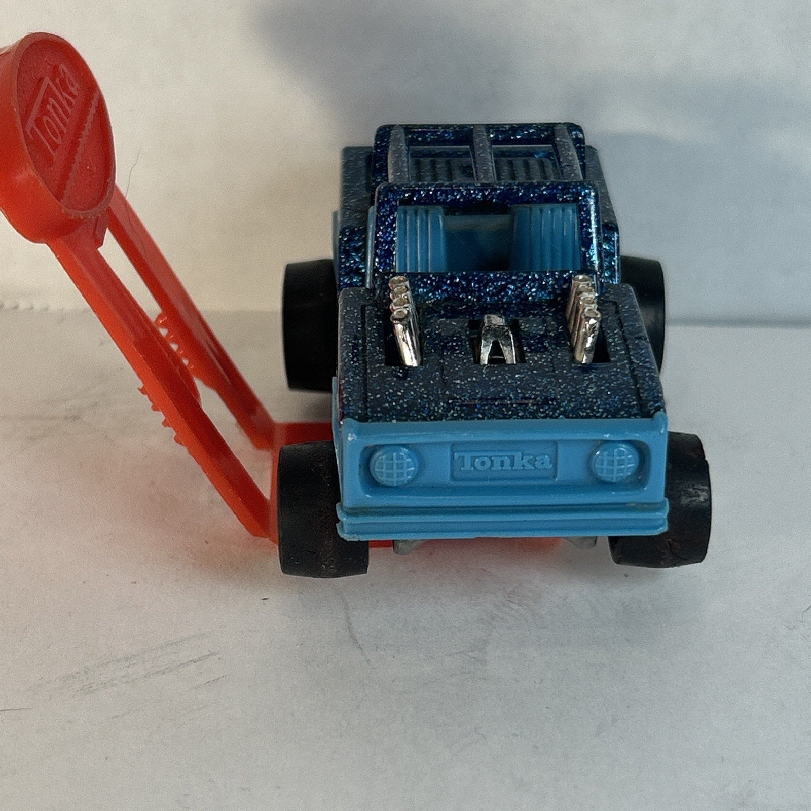 1970s Tonka Totes Ford Bronco Blue Metallic Diecast Mini Jeep w/ Belt Clip