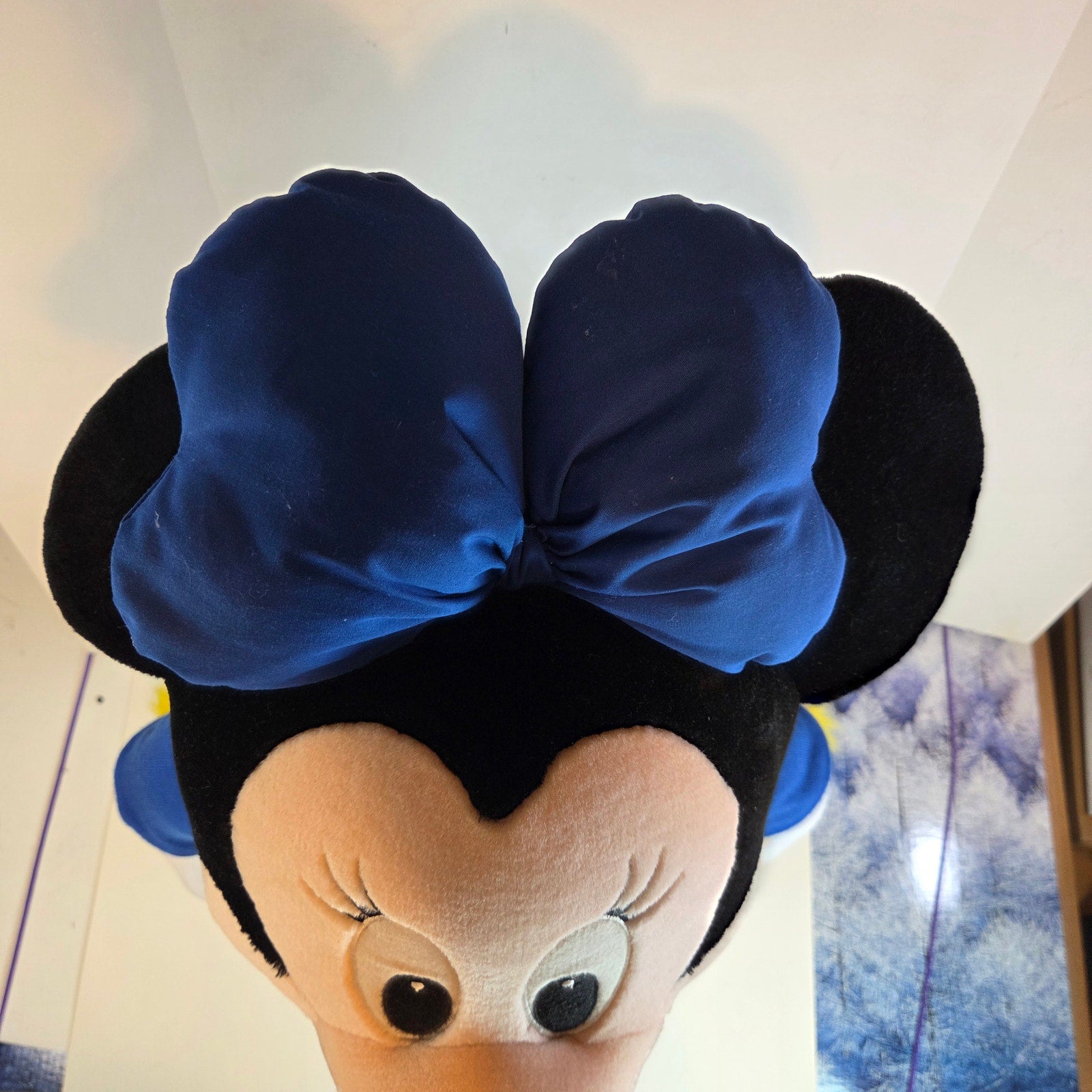 Walt Disney World Minnie Mouse Cheerleader Plush 32" Blue M Outfit Oversized