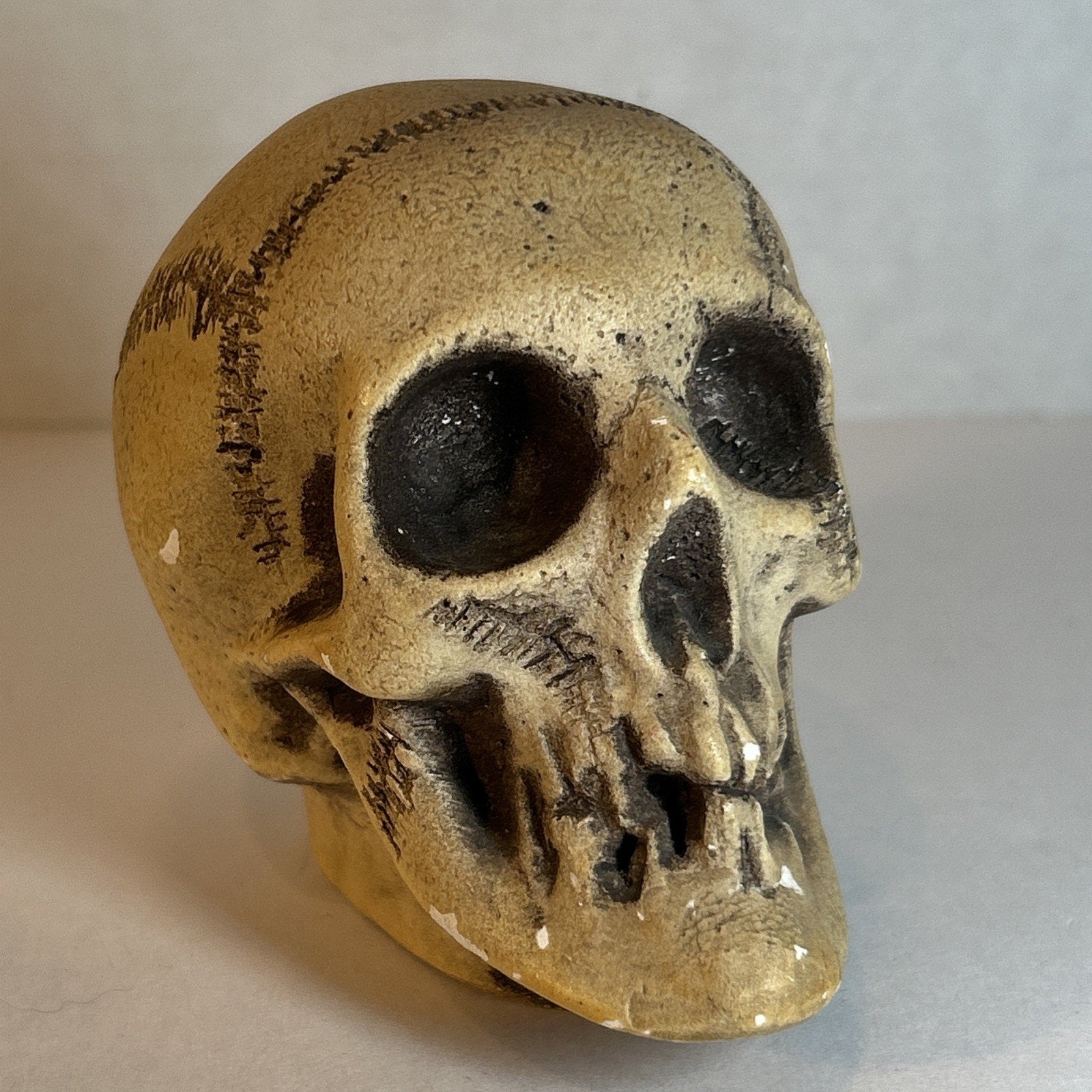 Rare Antique Ernst Bohne Bisque Skull Figurine #829 Germany 1900s – Macabre