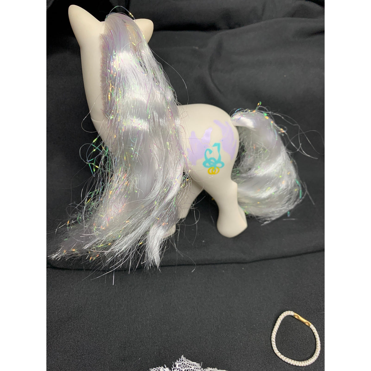 1989 My Little Pony G1 Pony Bride Hasbro Wedding Cake Veil Ring Vintage MLP