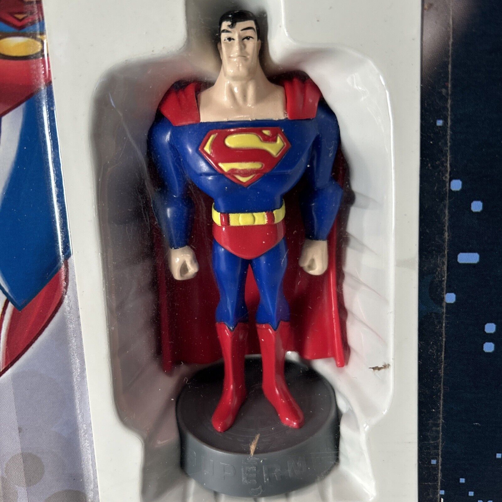 SUPERMAN 4"in Figure Justice League Free Inside Cereal Promo - Box Distressed