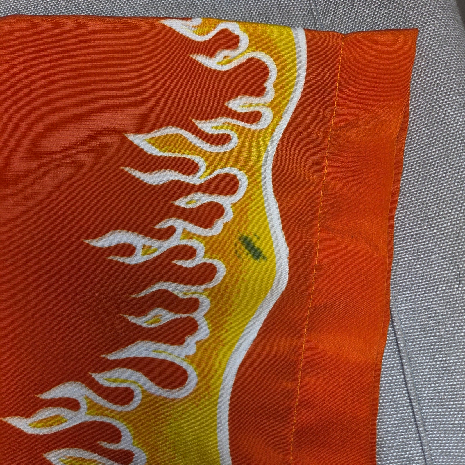 Uluwatu Dragon Flame Rayon Hawaiian Camp Shirt Mens Large Orange Y2K Top