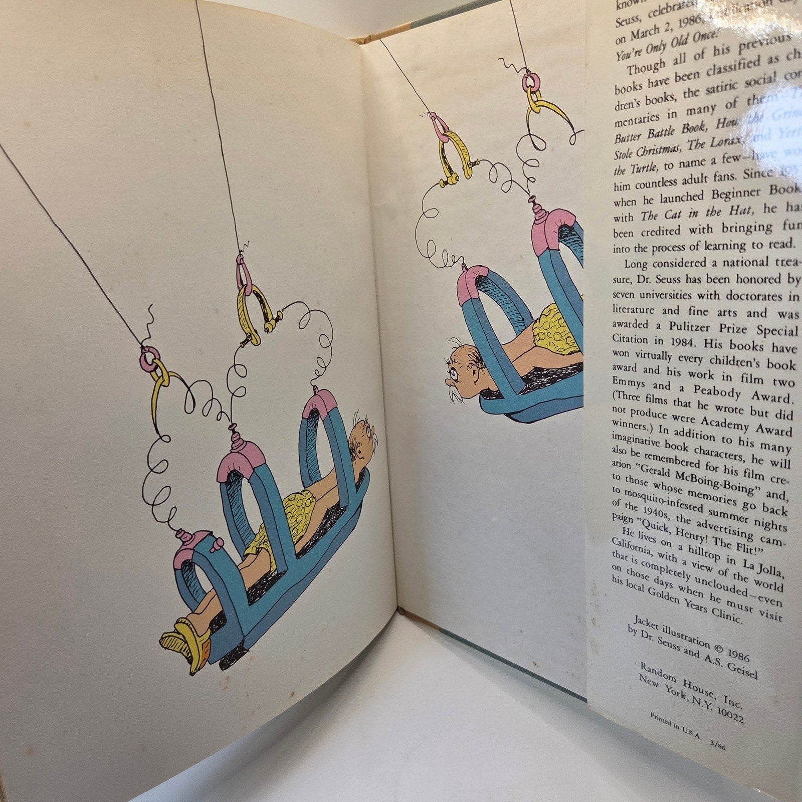 Dr. Seuss You're Only Old Once 1986 Hardcover with Dust Jacket Random House