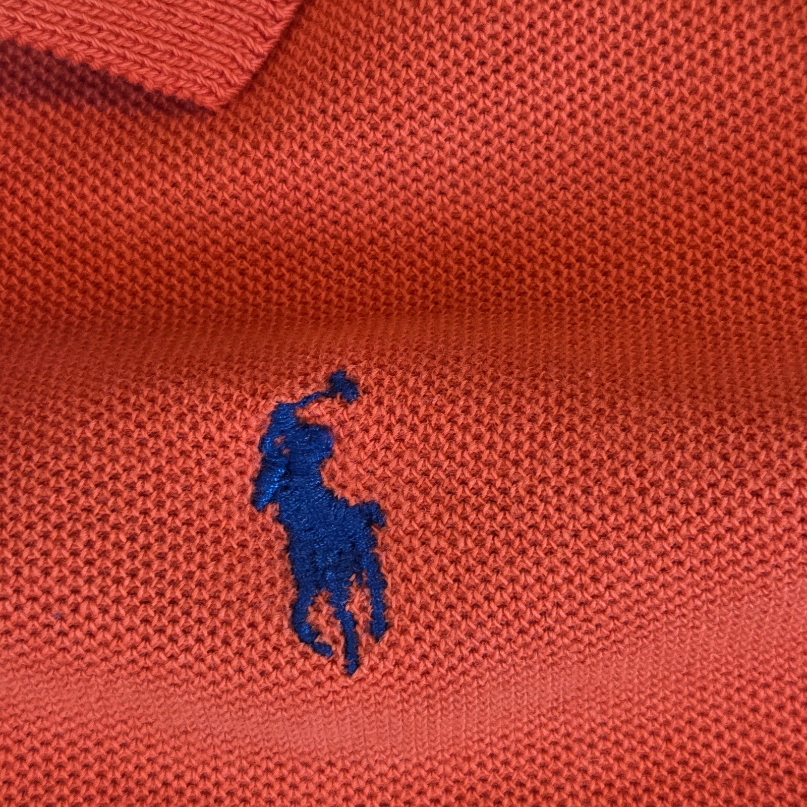 Polo by Ralph Lauren Red Orange Classic Fit Pony Logo Pique Polo Shirt M