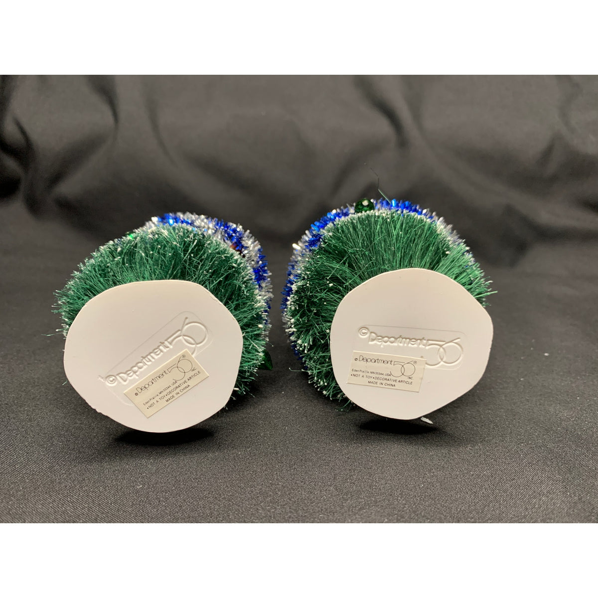 Department 56 Decorated Sisal Trees 52714 Set of 2 Village Accessories No Stars