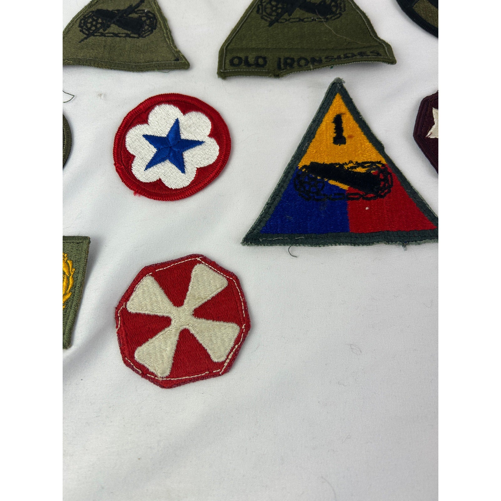 Vintage US Army Patches Lot USAR Strips Armor Division Patches 23 pcs
