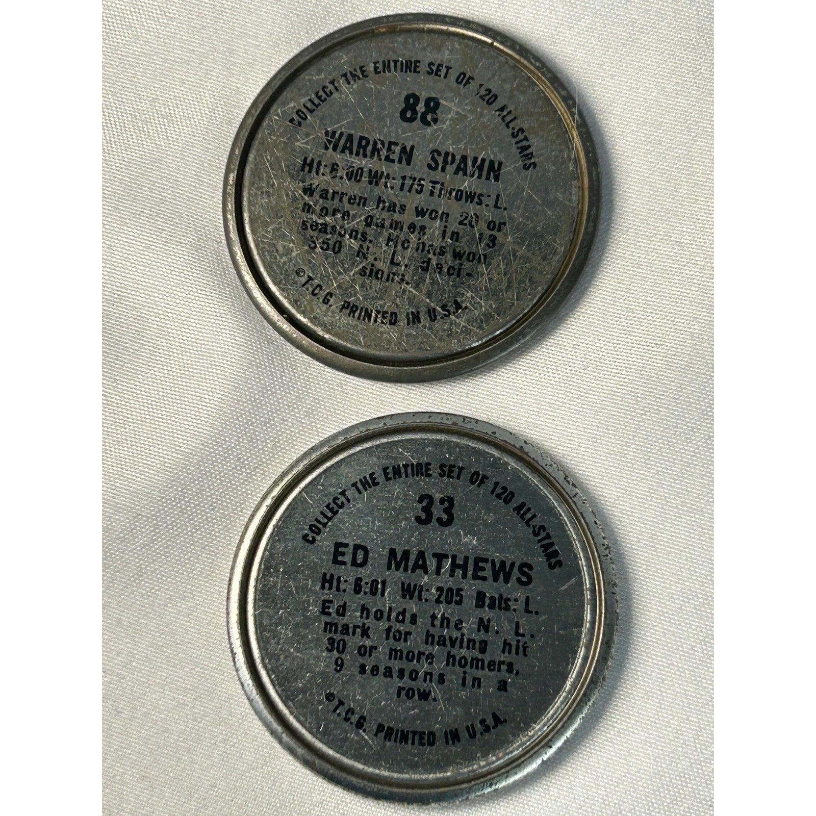 1964 Topps Baseball Coin Lot Hank Aaron Eddie Mathews Braves