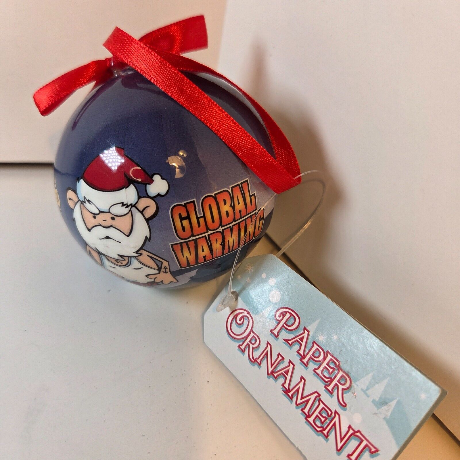 Global Warming Santa Ornament 2008 Novelty Inc