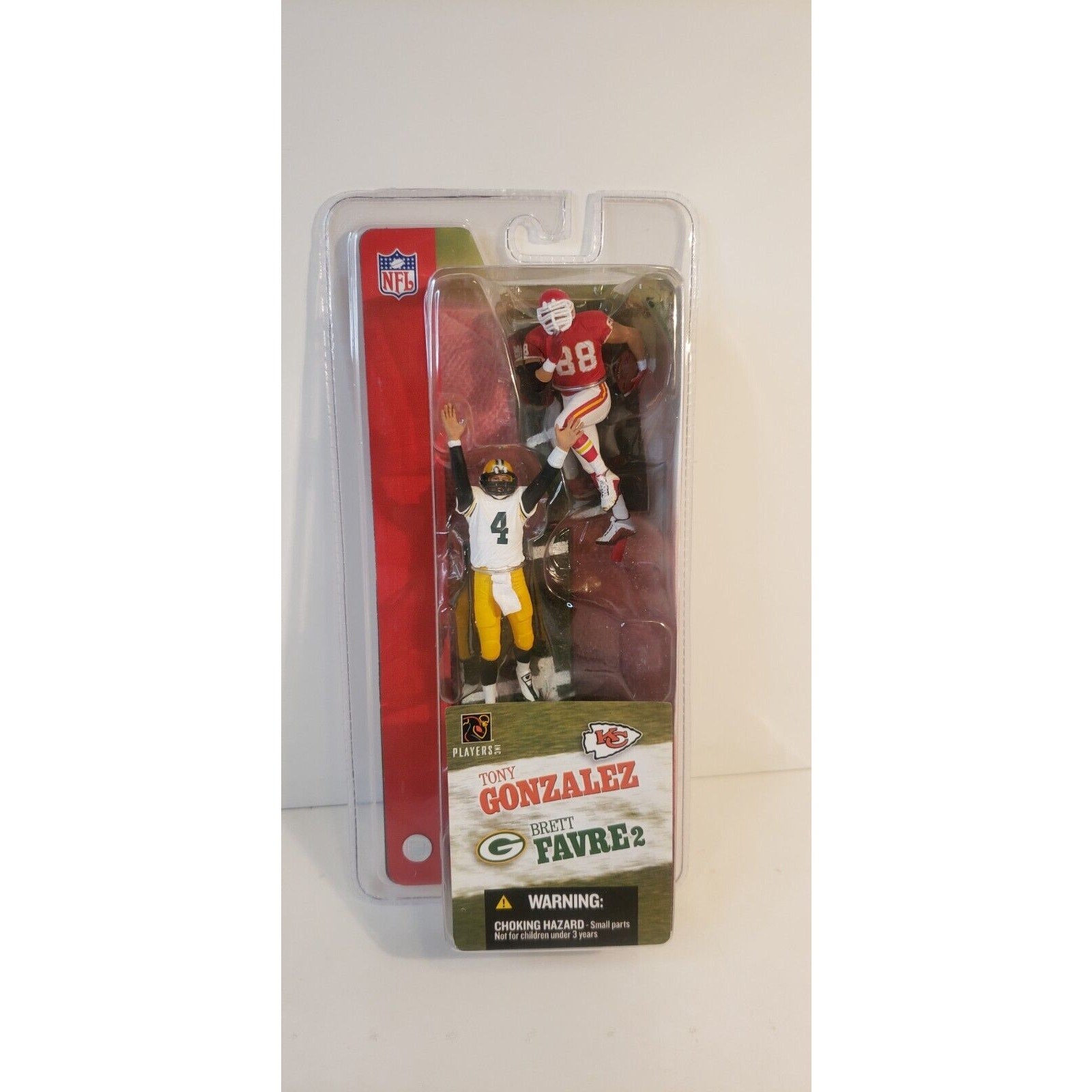 Brett Favre & Tony Gonzalez 2004 McFarlane NFL 3" 2-Pack Packers Chiefs NEW