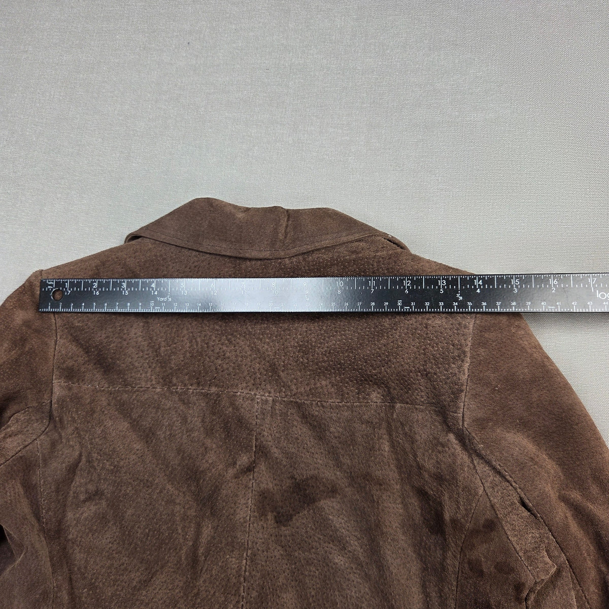 Vintage Brown Suede Leather Blazer Jacket Womens 7/8 Hong Kong Unbranded Coat
