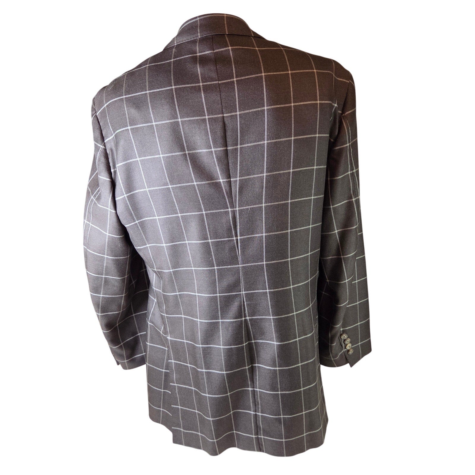 Samuelsohn Earl 44L Camel Hair Silk Windowpane Sport Coat Blazer Canada