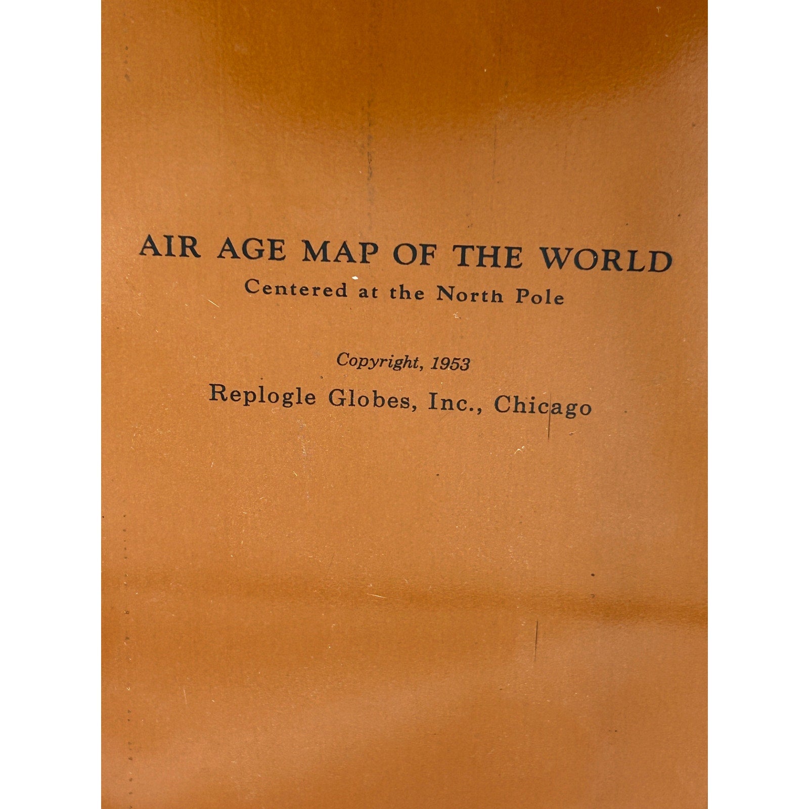 Vintage 1953 Replogle Air Age World Map North Pole News Stand Display