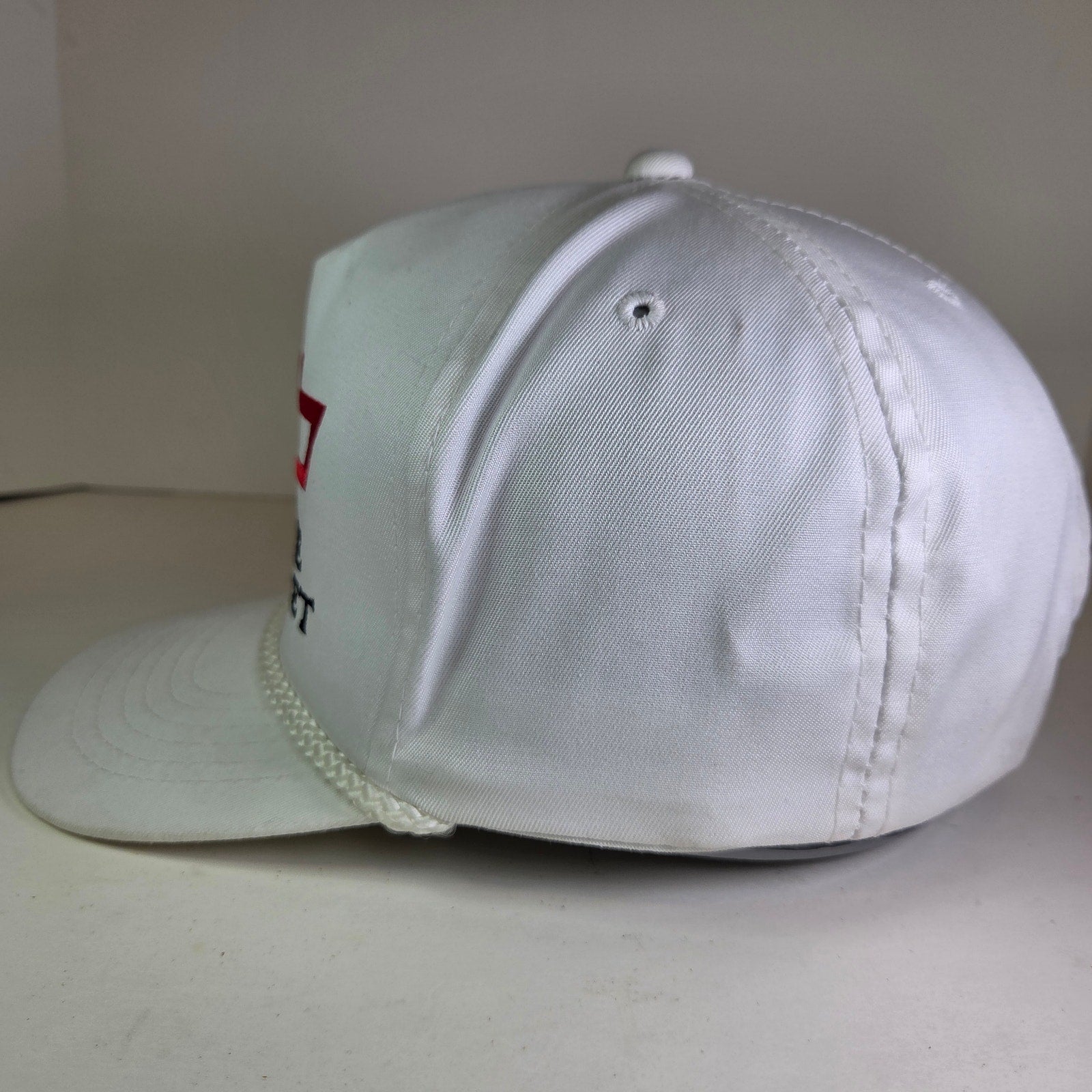 Vintage Chevrolet Genuine Chevy Logo Rope Snapback Hat White Red YoungAn OSFA