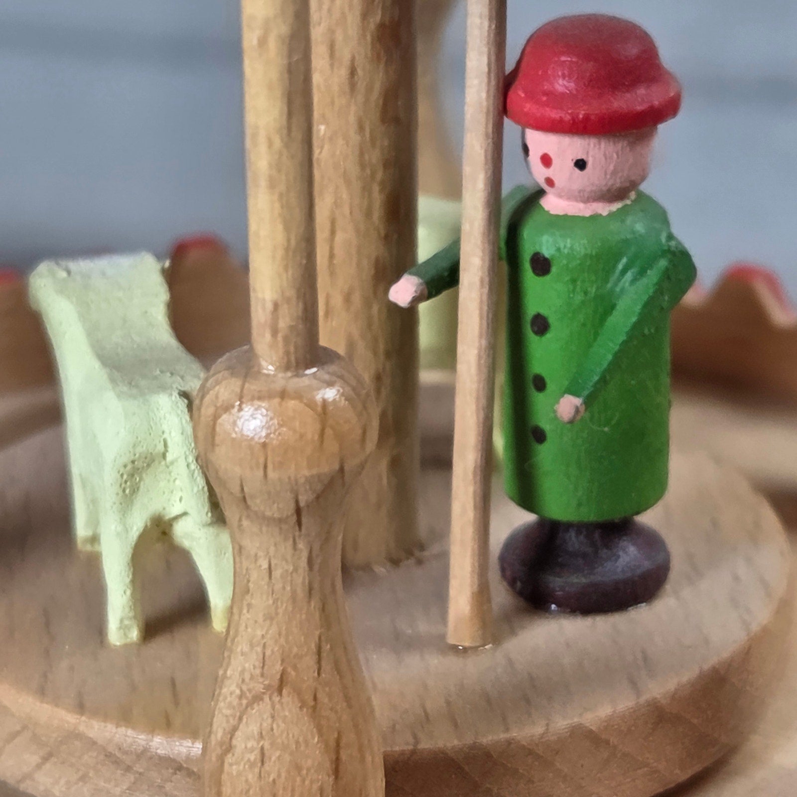 Vintage Erzgebirge Wood Christmas Pyramid Nativity GDR Germany 4 Tier
