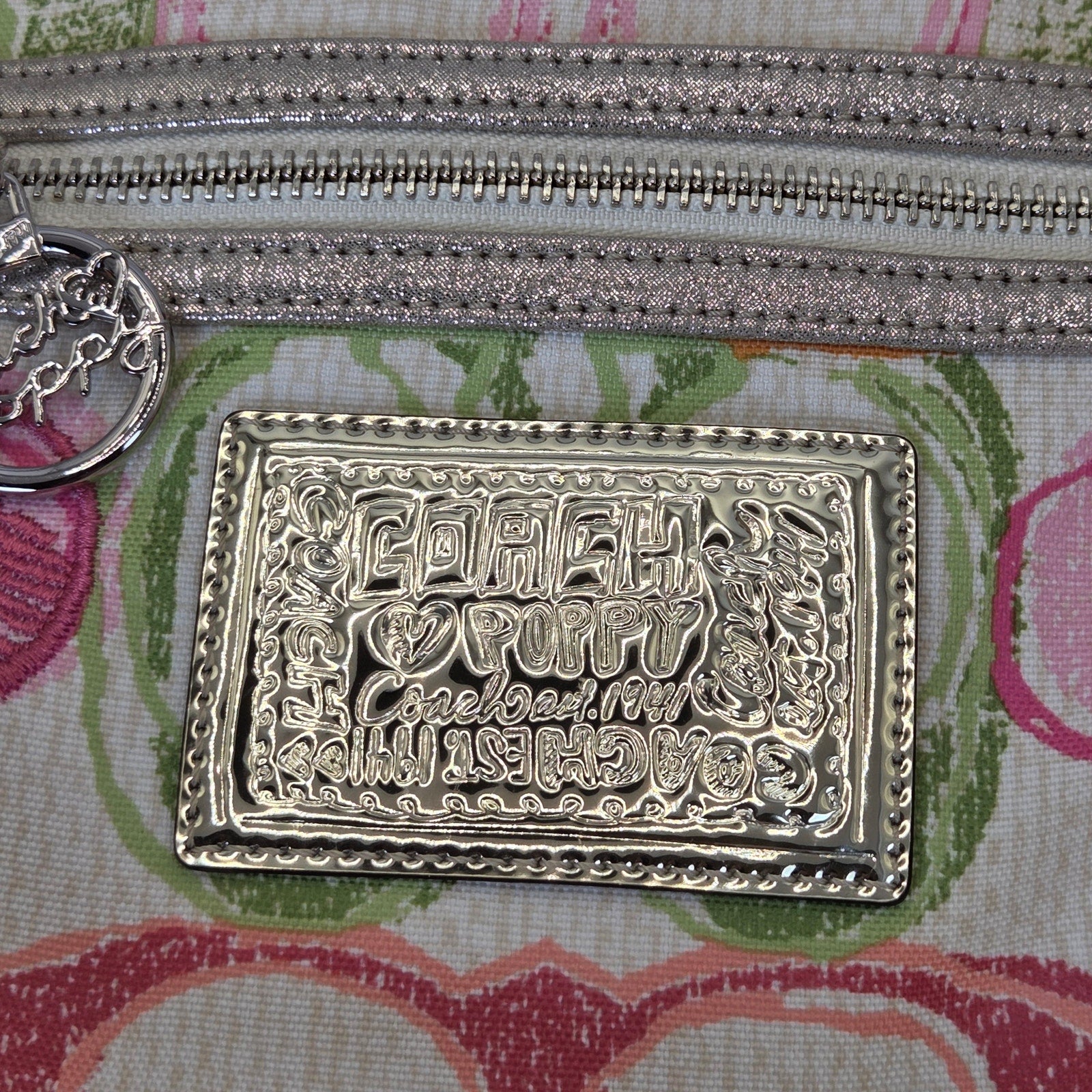 Coach Poppy 16700 Multicolor Graffiti Hobo Shoulder Bag Purse Dust Charm