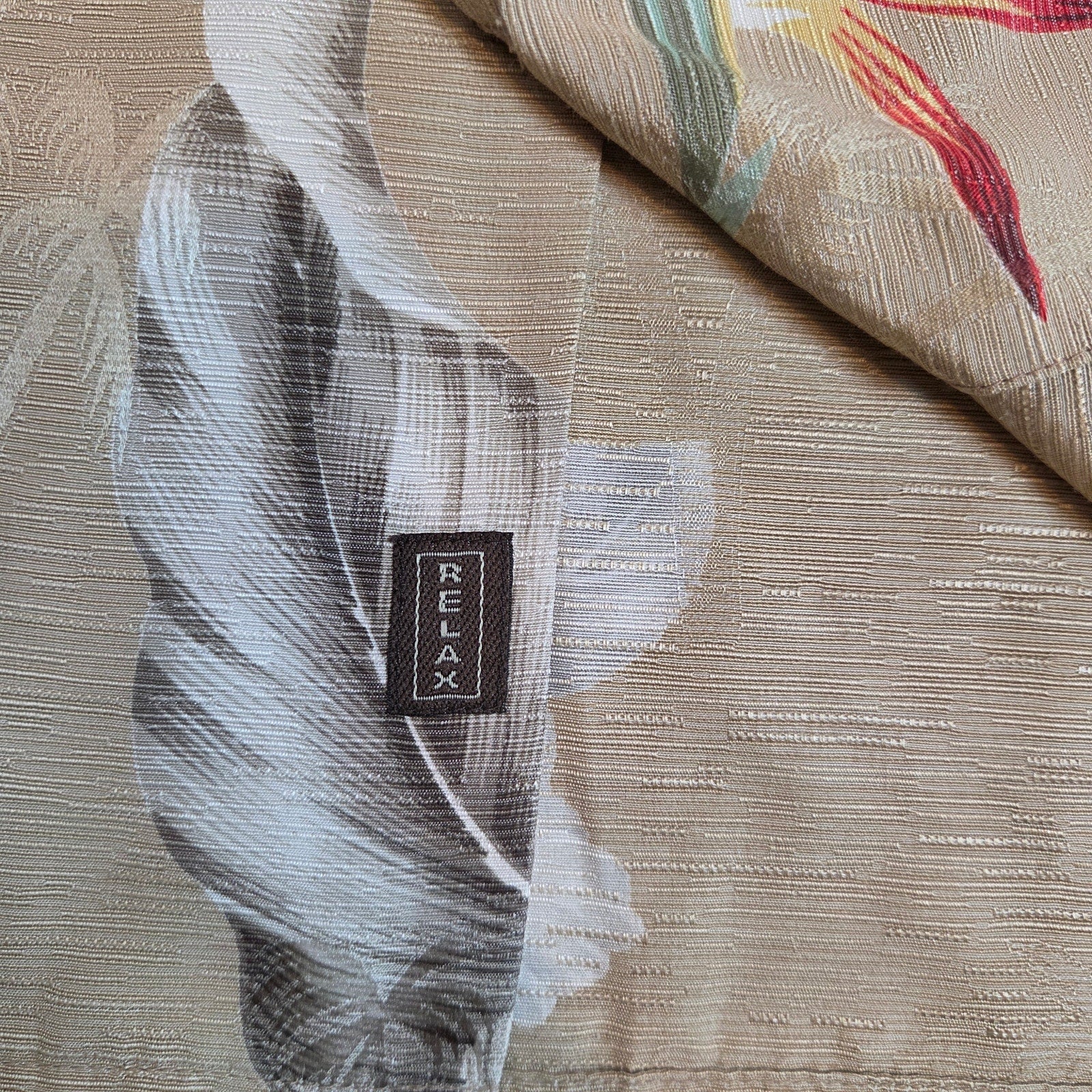 Vintage Tommy Bahama Relax Silk Camp Shirt Men’s M Tan Floral Hawaiian Top