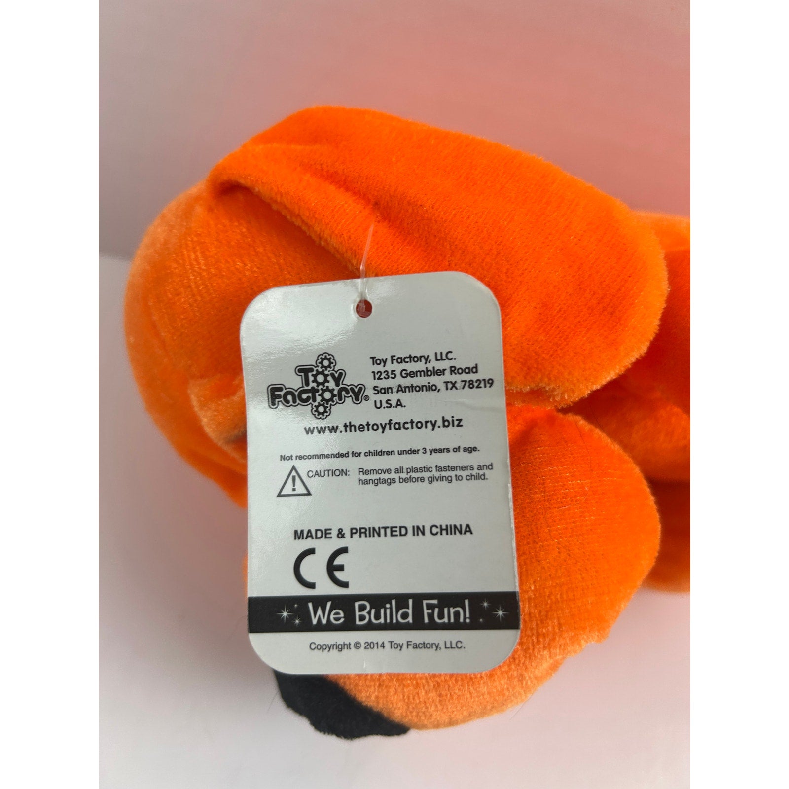 Toy Factory Orange Puppy Dog Plush Stuffed Animal 9" 2014 Carnival Prize