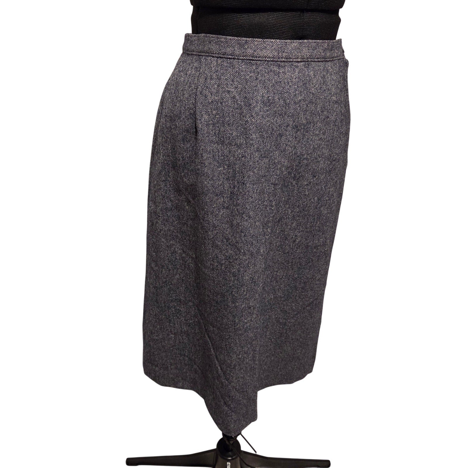 Pendleton Virgin Wool Skirt Womens 10 Herringbone USA Vintage Midi A Line