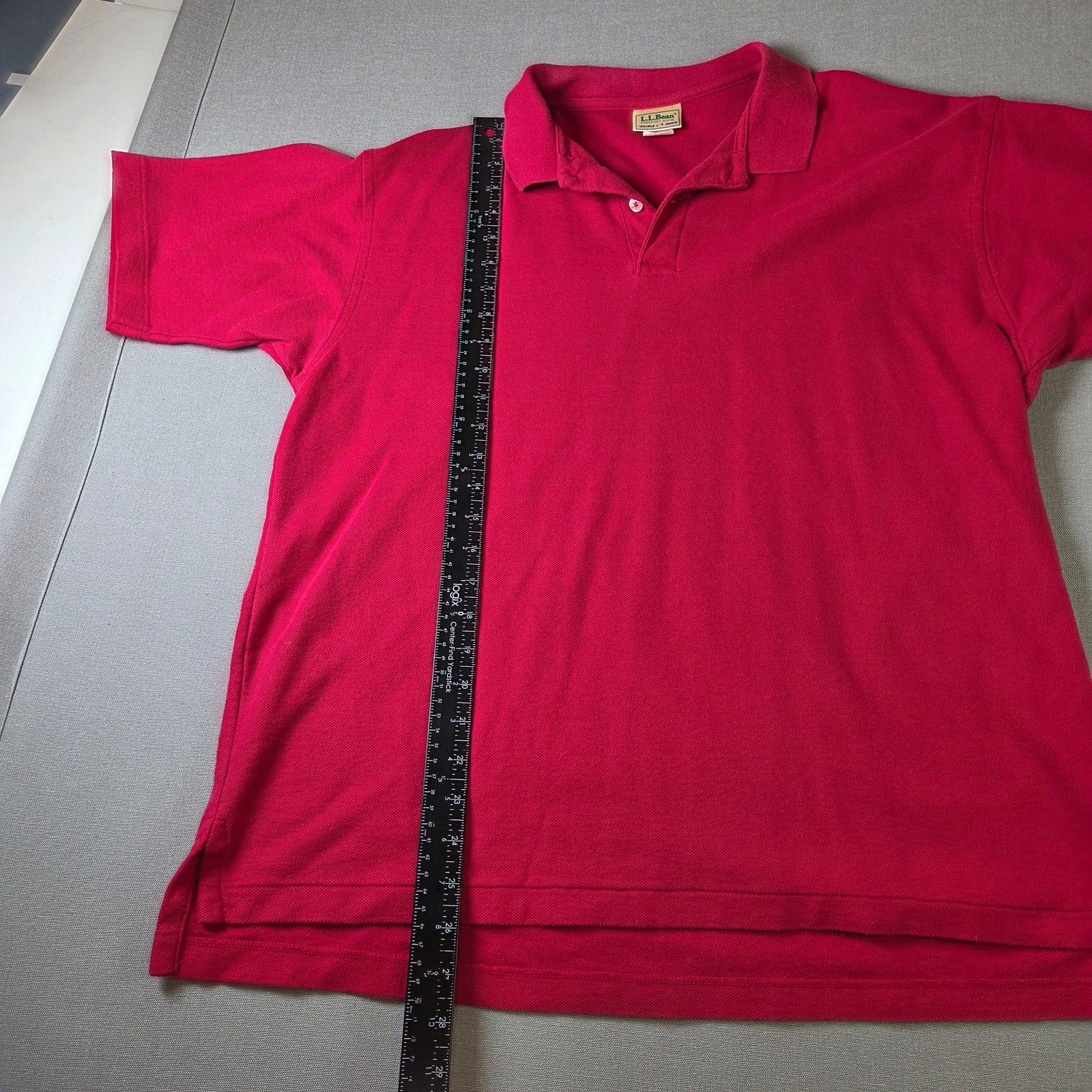 L.L. Bean Vintage Red Polo Shirt Made in USA 100% Cotton Mens Large