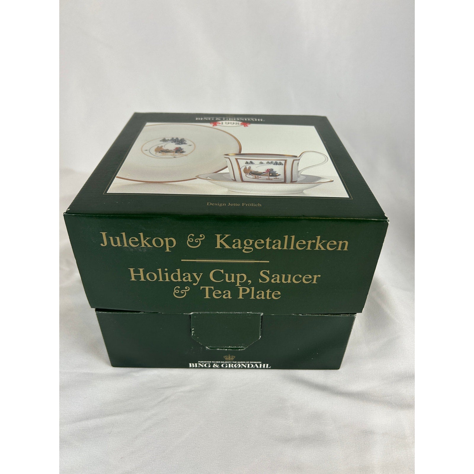 Bing Grondahl 1998 Holiday Collection Cup Saucer Plate Set Denmark Box