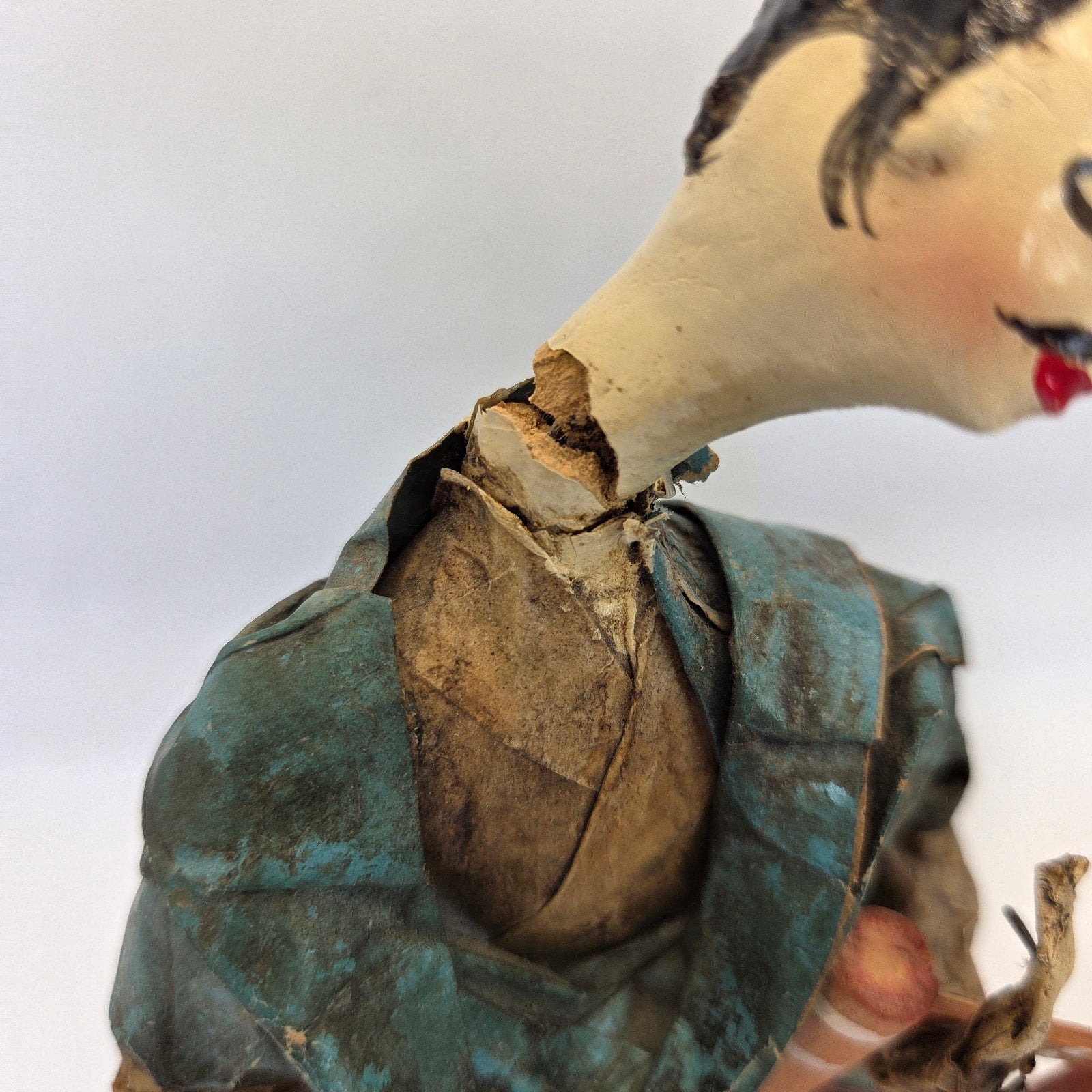 Vintage 1970s Mexican Papier Mache Folk Art Figure w/ Balancing Chairs 9"