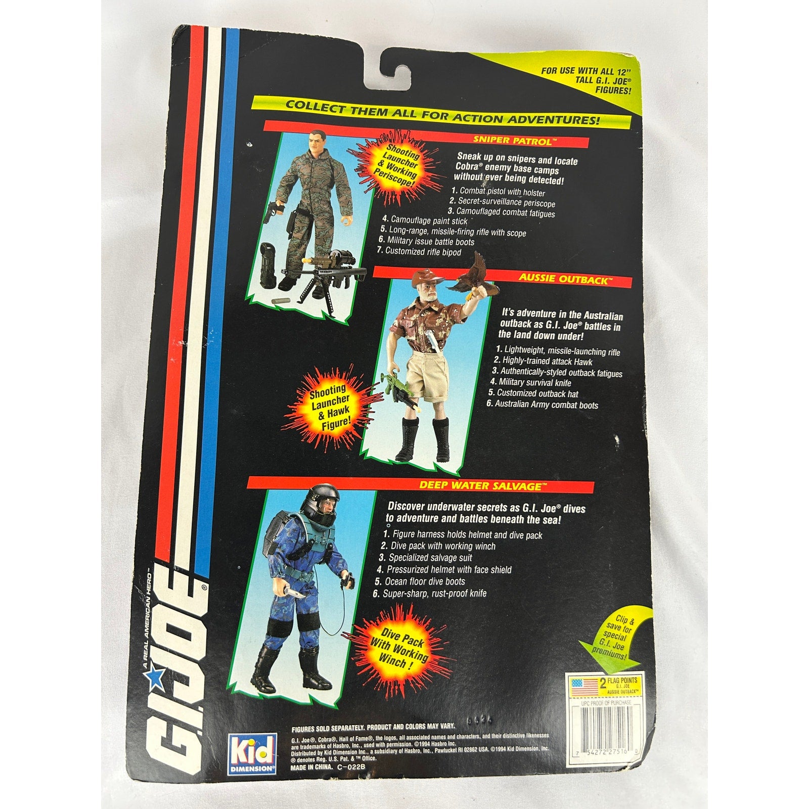 GI Joe Aussie Outback Mission Gear Accessory Pack 12″ MOSC Vintage