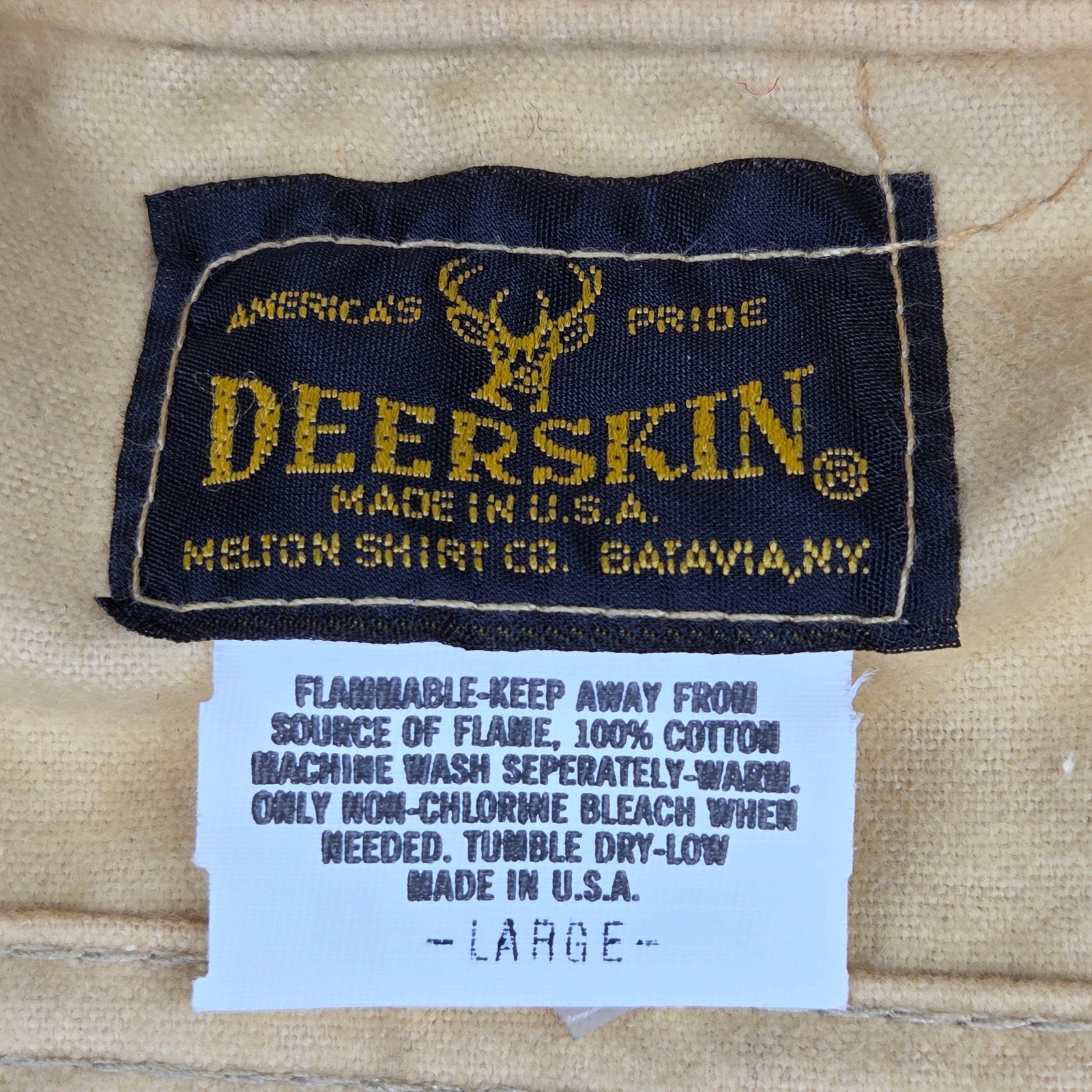 Deerskin Melton Shirt Co Duck Embroidered Chamois Shirt USA Mens Large