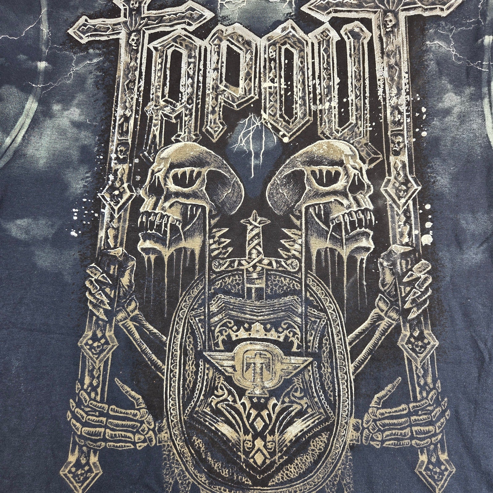 Tapout Skull Cross Graphic T Shirt NWT XXL Medieval Blue UFC Cotton 2012