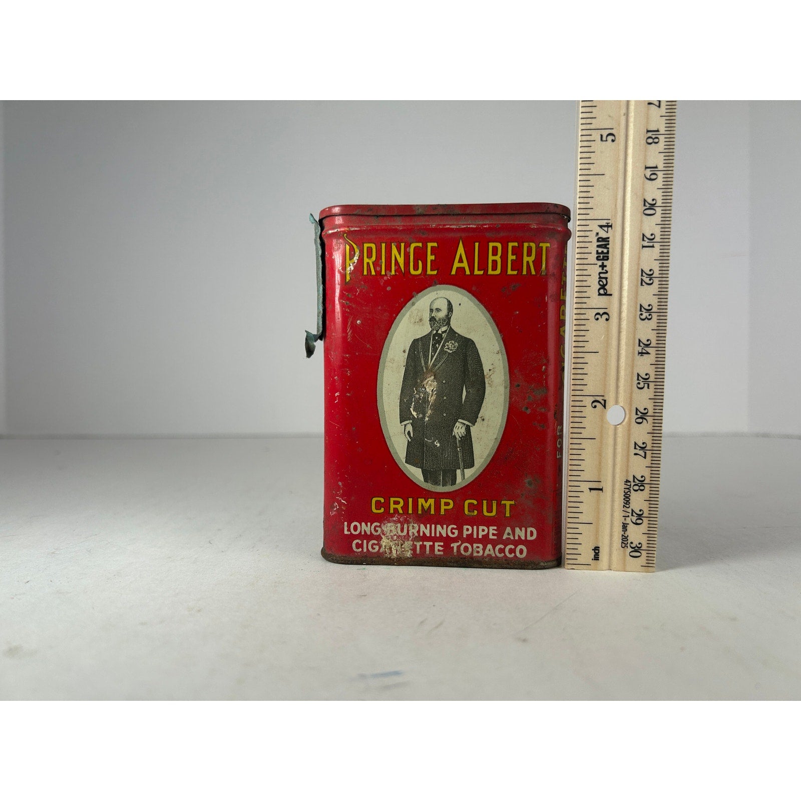 Prince Albert Crimp Cut Red Pocket Tobacco Tin RJR Winston Salem