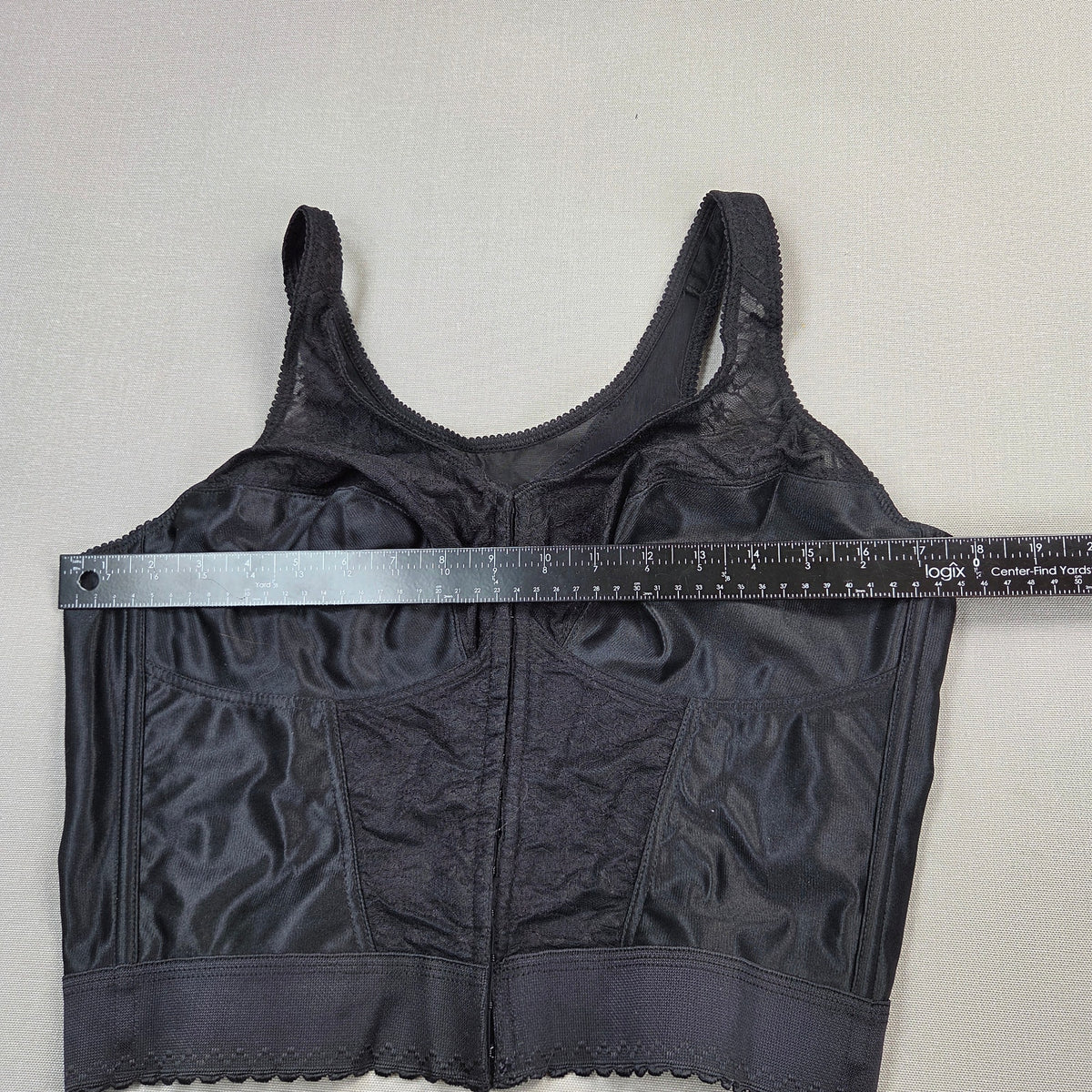 Exquisite Form Fully 40D Black Longline Posture Bra Front Close Lace 5107565 NWT