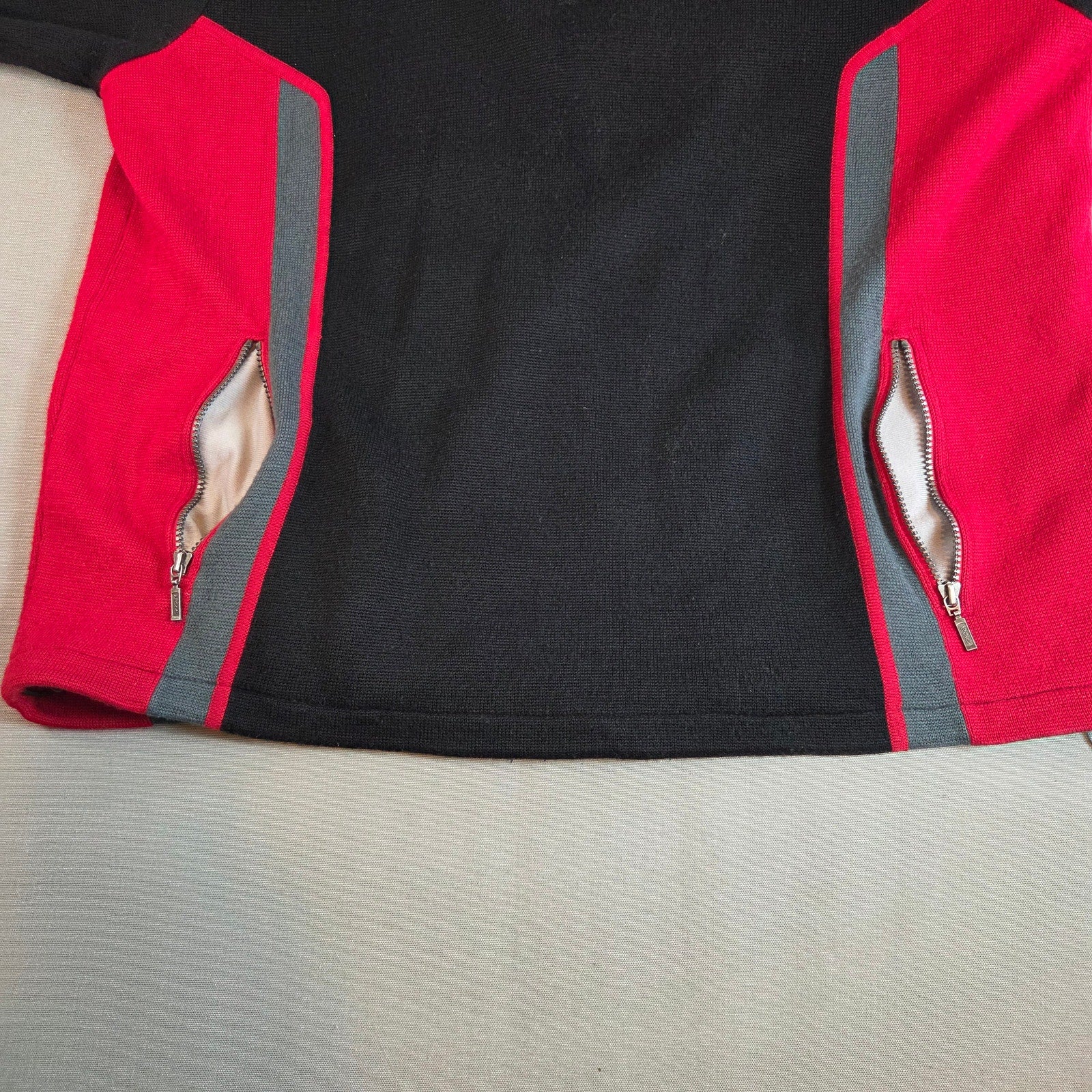 Vintage Spyder Men’s XL 1/4 Zip Wool Blend Sweater Jacket Made Hong Kong