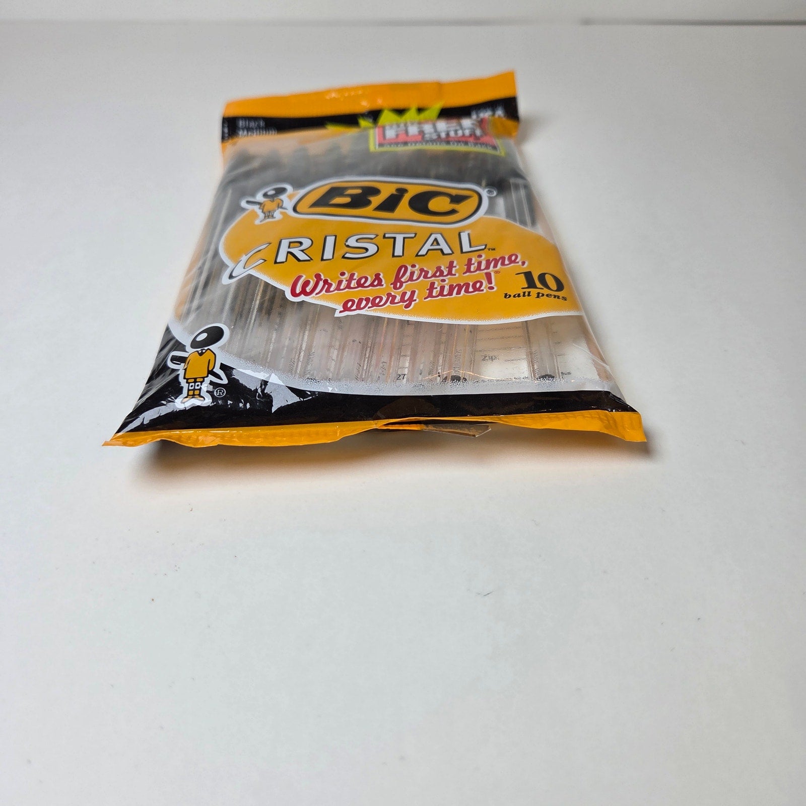 Vintage 1997 BIC Cristal Black Ballpoint Pens NOS 10 Pack Sealed Made in USA