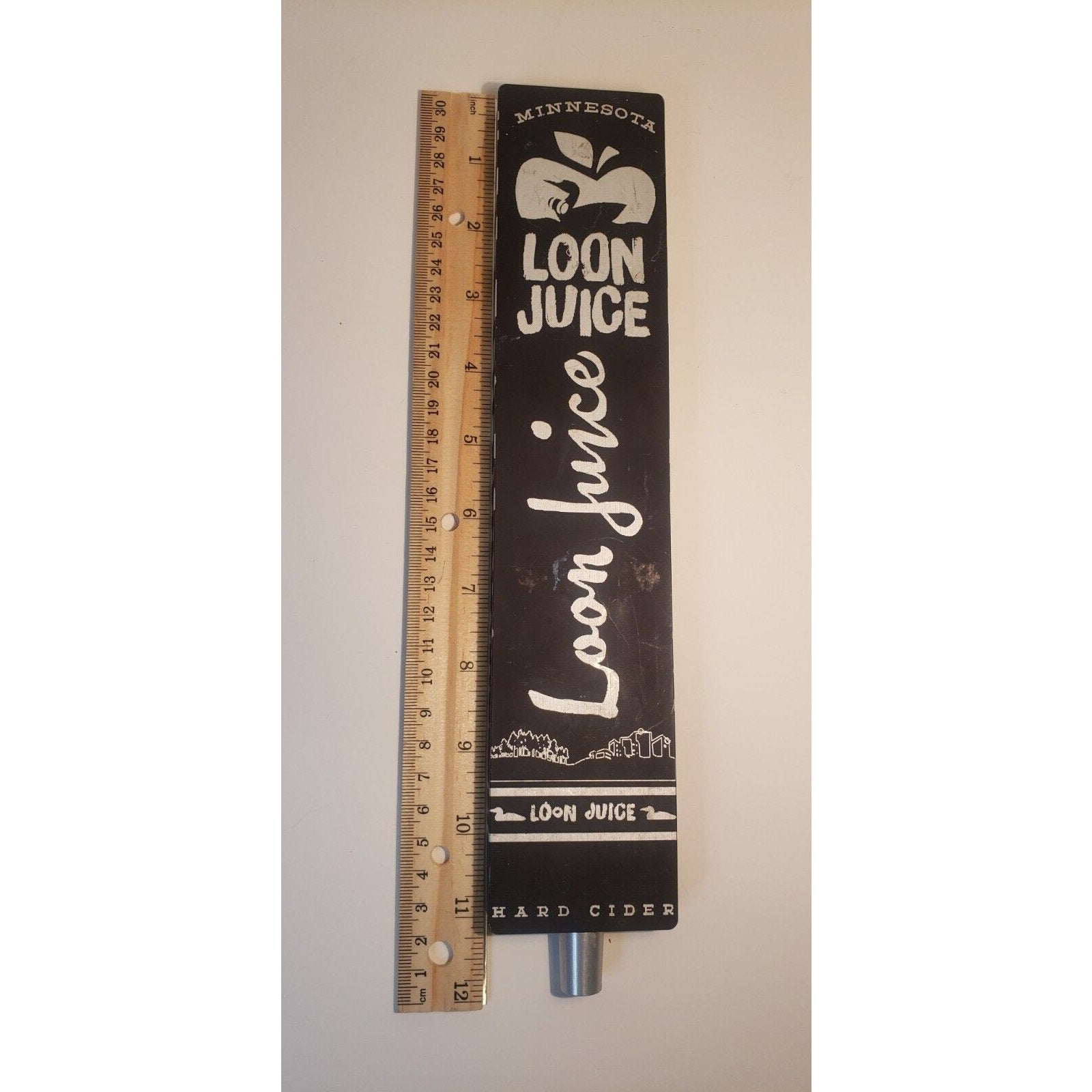 Loon Juice Minnesota Hard Cider Metal Beer Tap Handle 11.75”