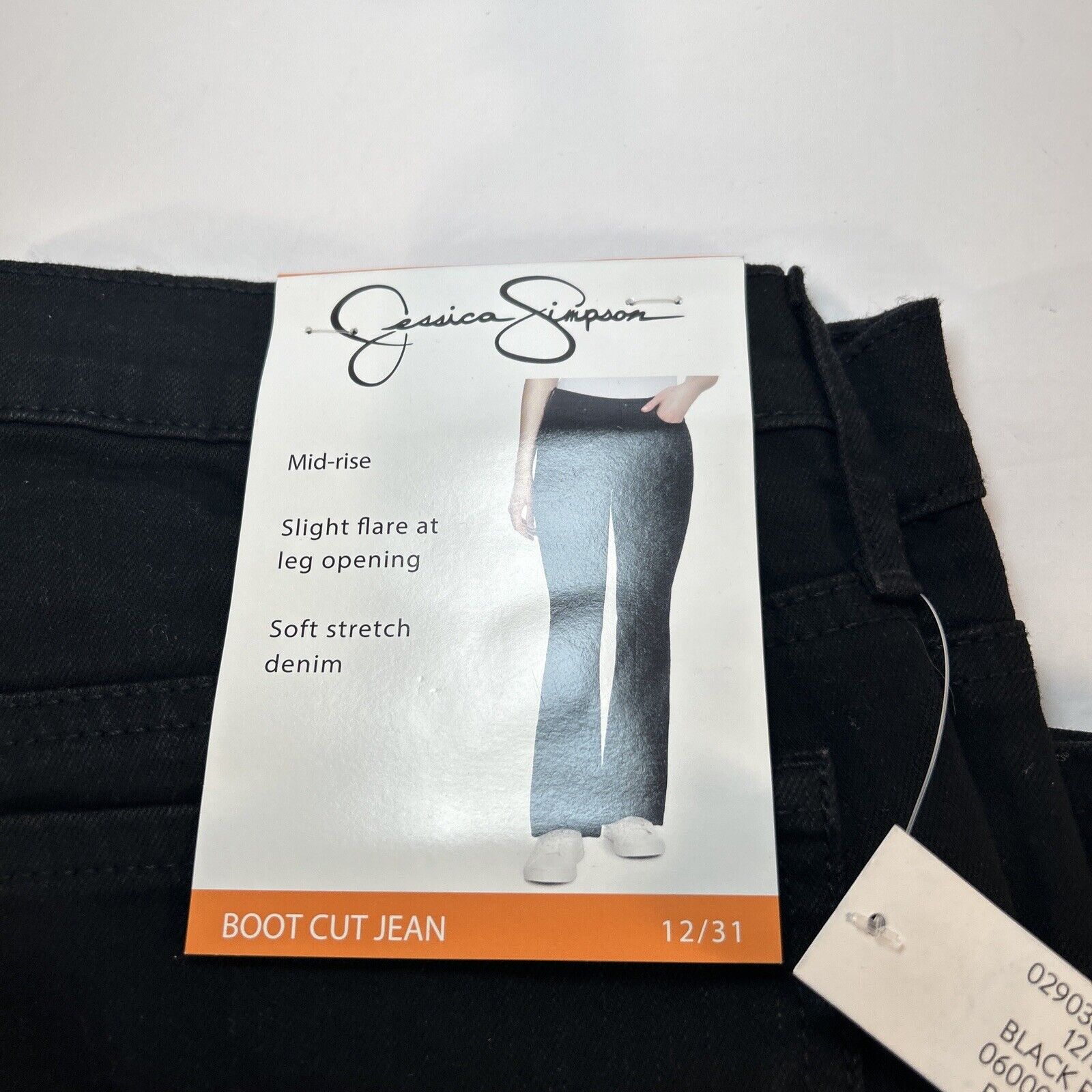 Jessica Simpson Boot Cut Jeans Womens 12/31 Mid Rise Black Stretch Denim NWT