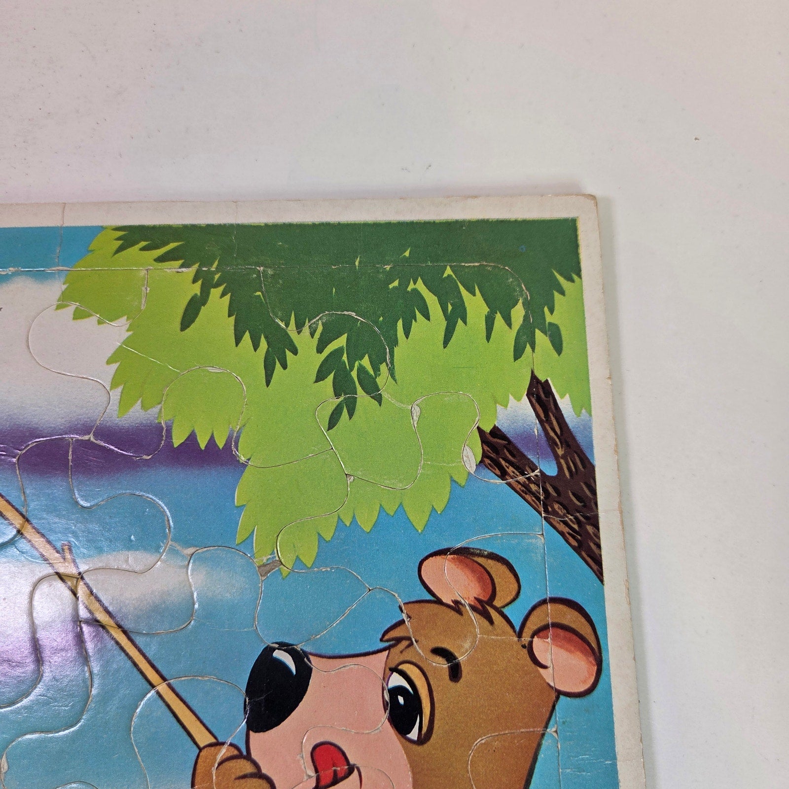 Vintage 1963 Whitman Yogi Bear & Boo Boo Fishing Tray Puzzle #4435 Hanna-Barbera