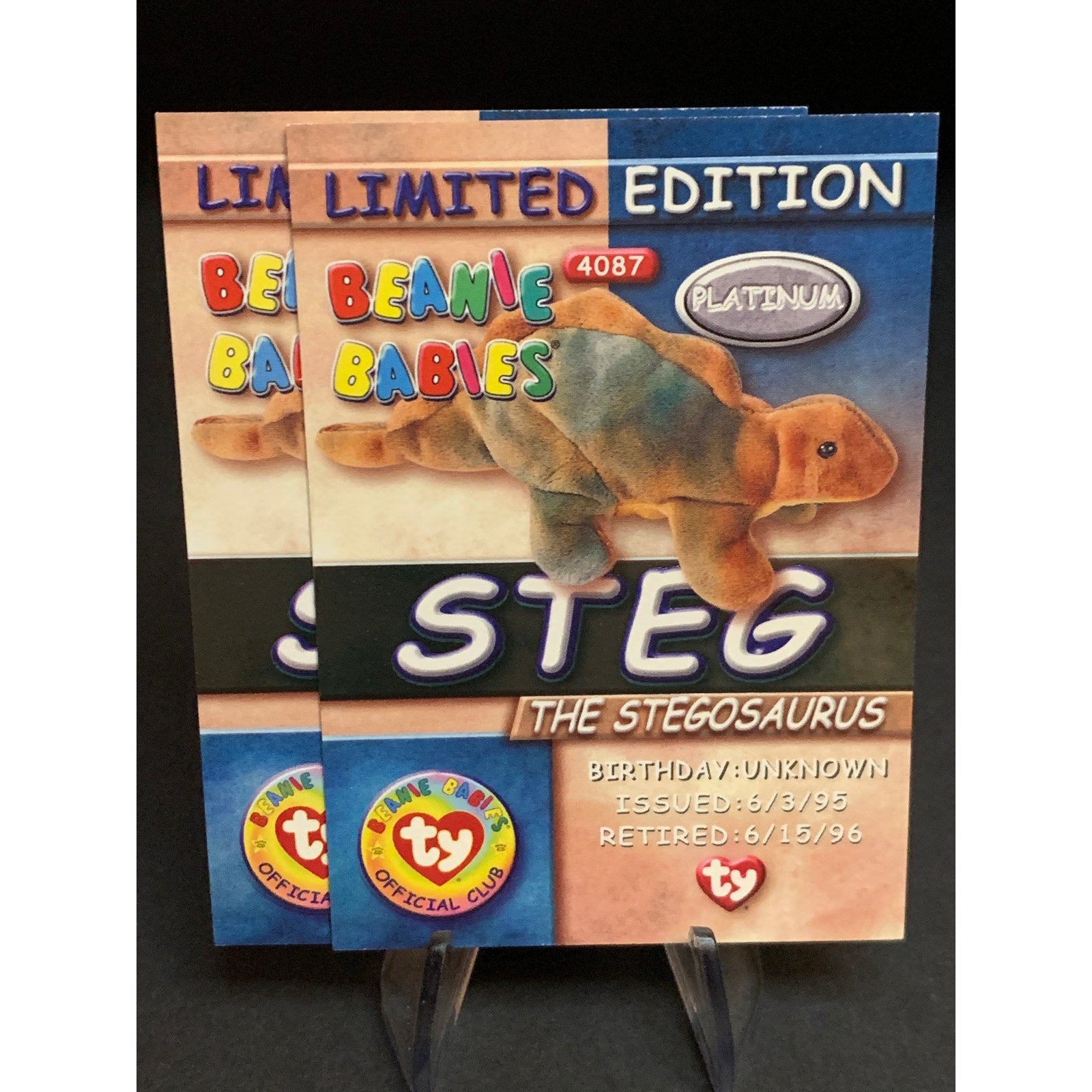 1999 Topps Ty Beanie Babies Platinum Limited Edition Card Lot Of 7 NM