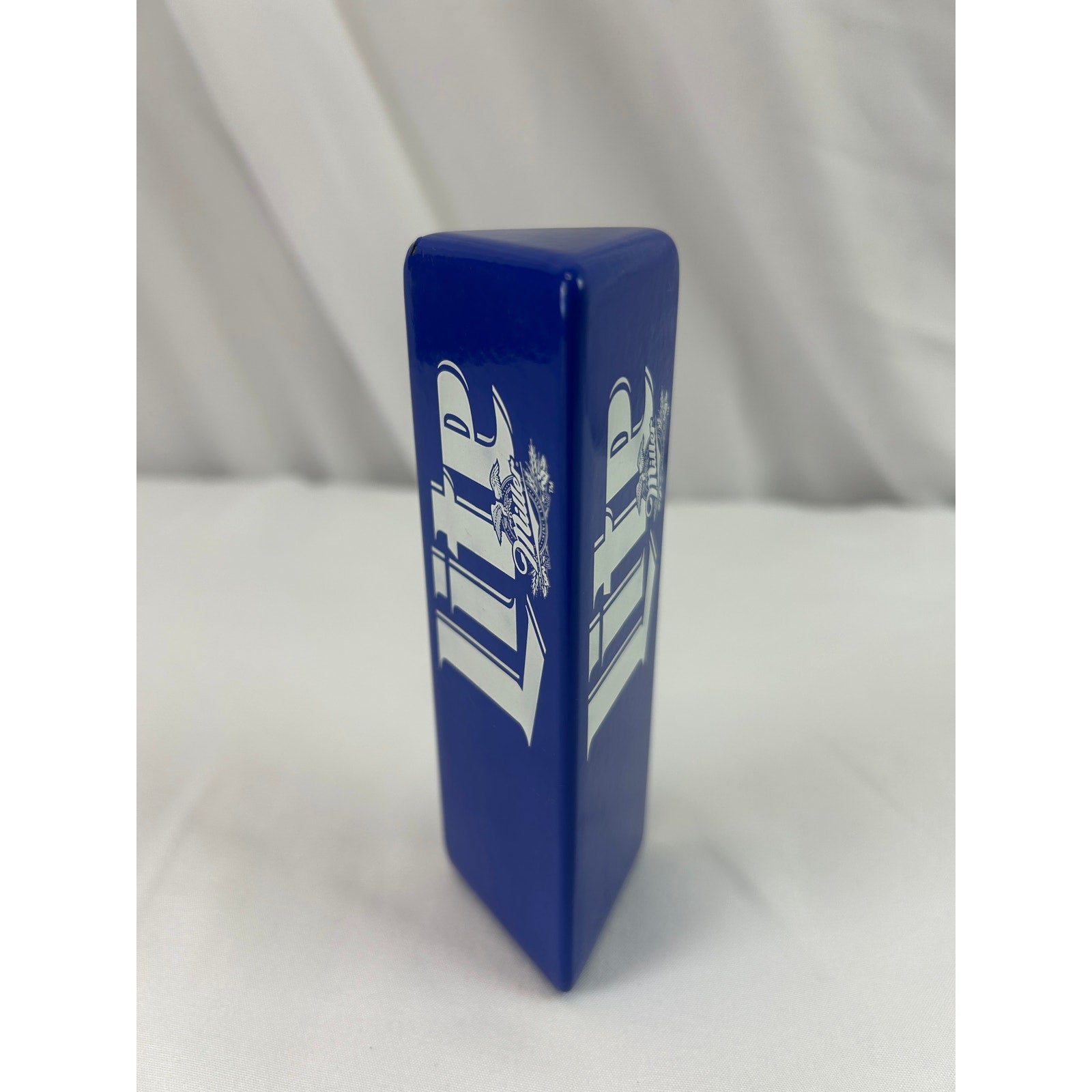 Miller Lite Blue Triangle Beer Tap Handle 5 Inch Lucite Breweriana Bar Pub