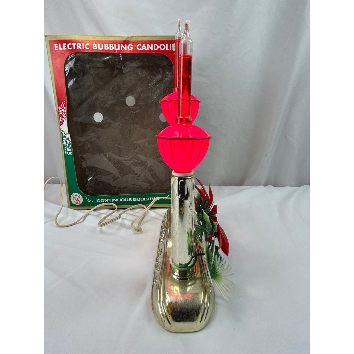 Vintage ACLA 3 Bubble Light Candolier Christmas Centerpiece Cat 379 Original Box