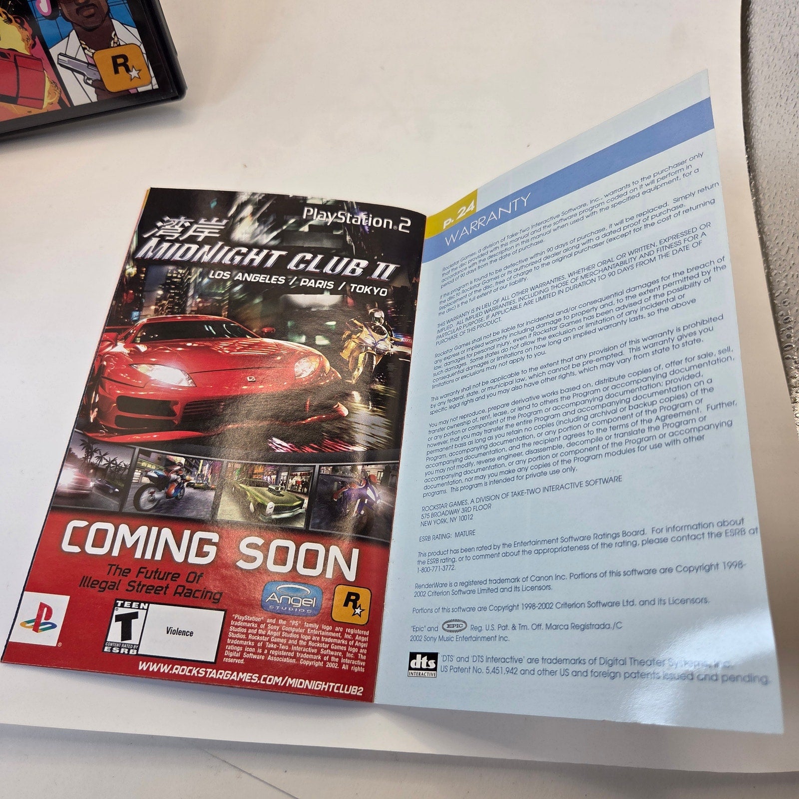 Sony PS2 Grand Theft Auto Vice City Complete Map Manual Black Label Game