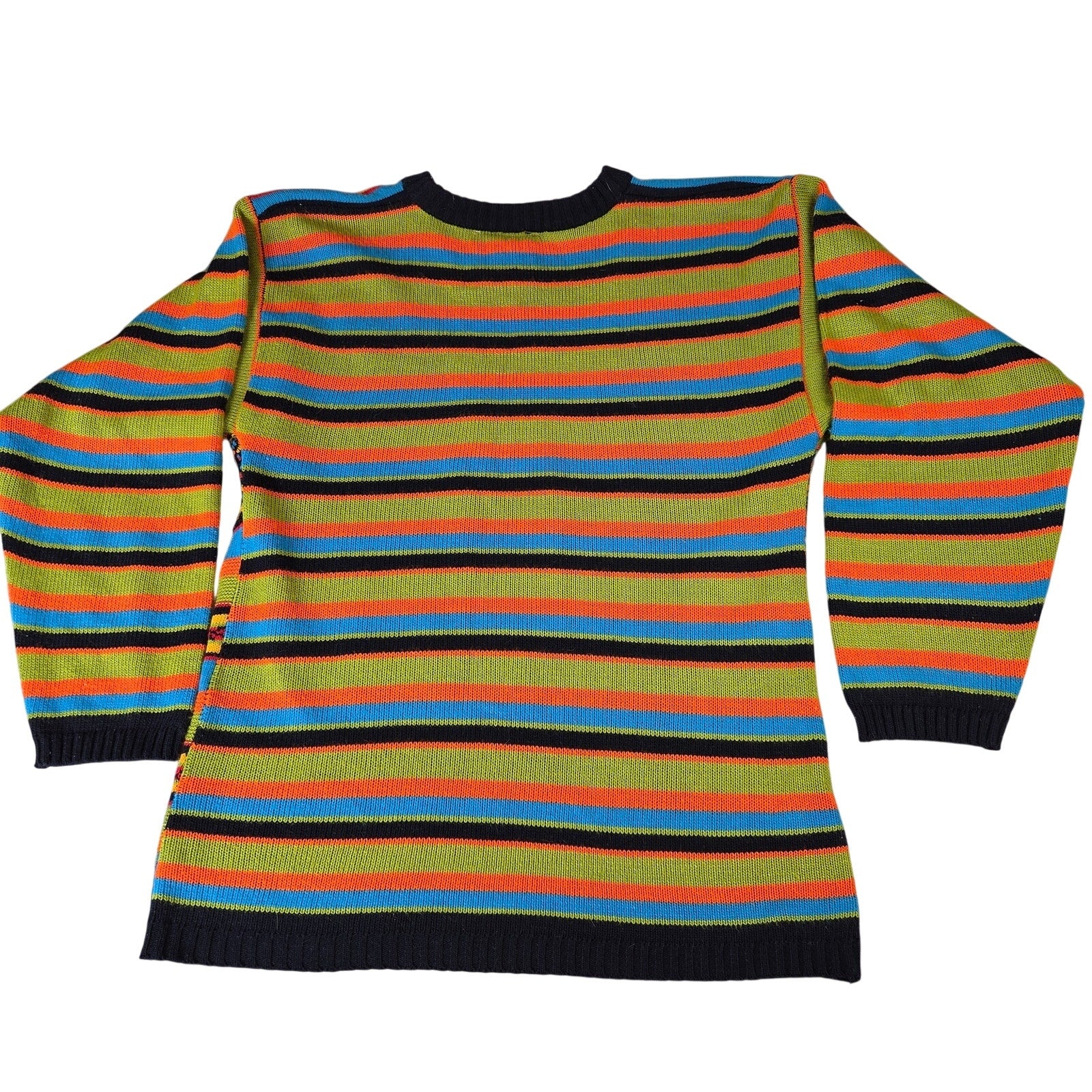 Clix! Vintage Southwestern Striped Knit Sweater Womens Large USA Pullover